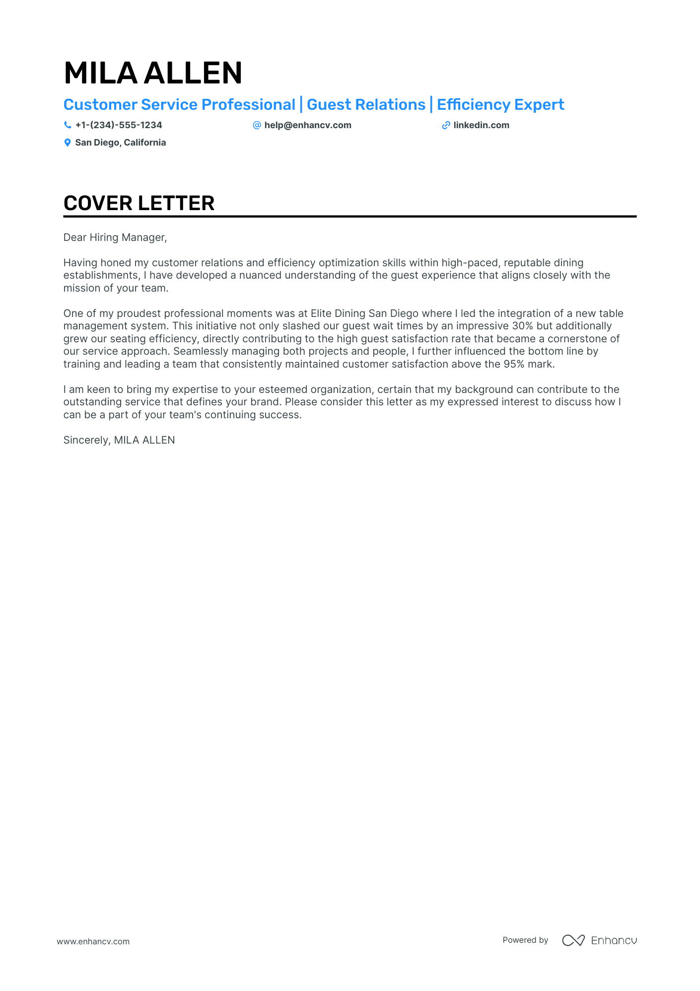 Restaurant Cashier cover letter