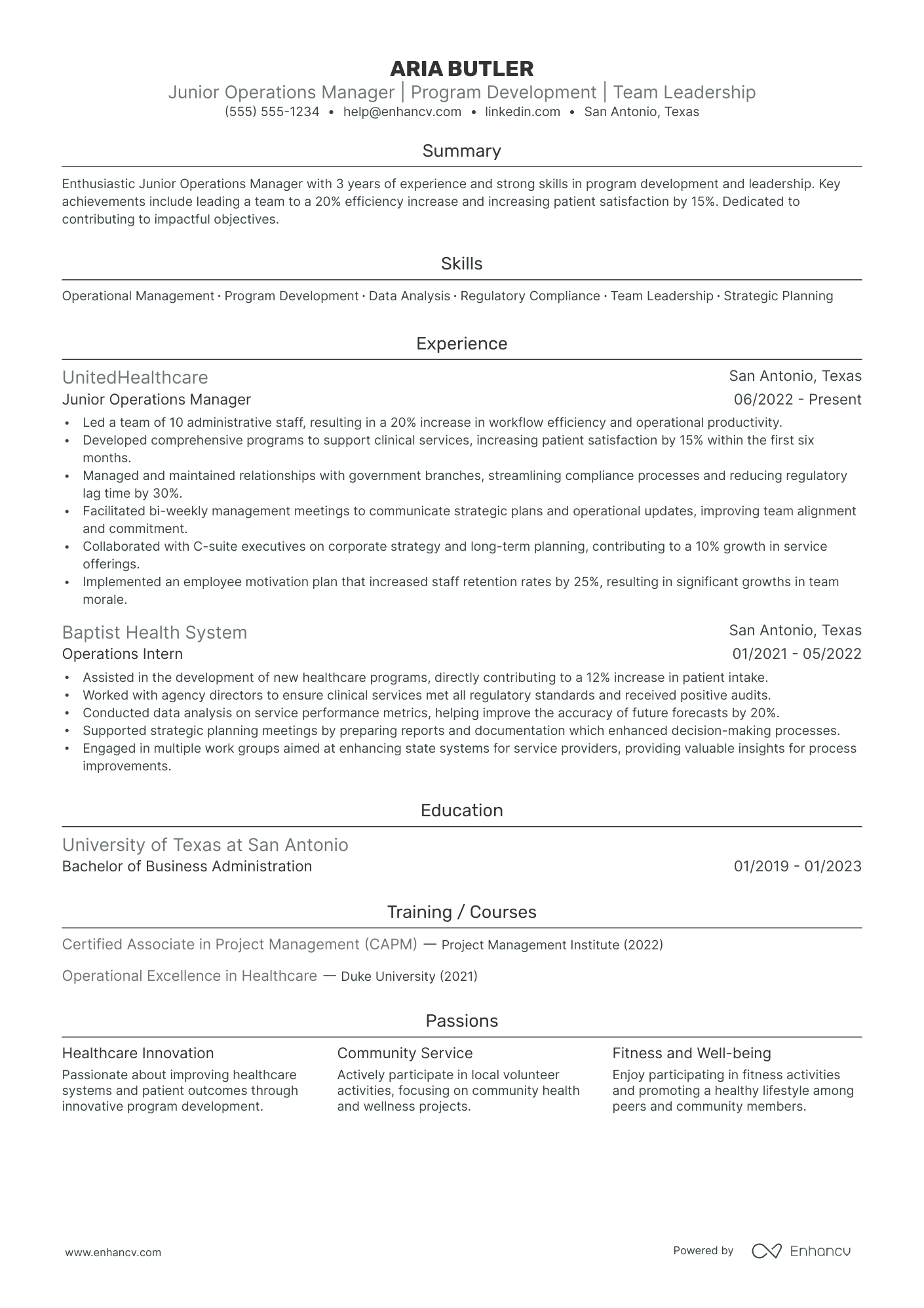 Global Chief Operating Officer resume example