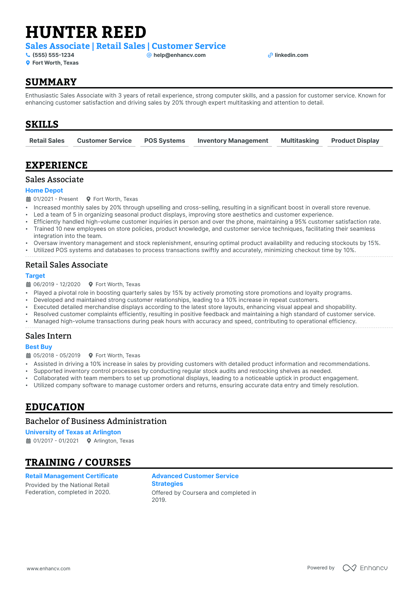 Experienced Sales Associate Resume Example Resume Example