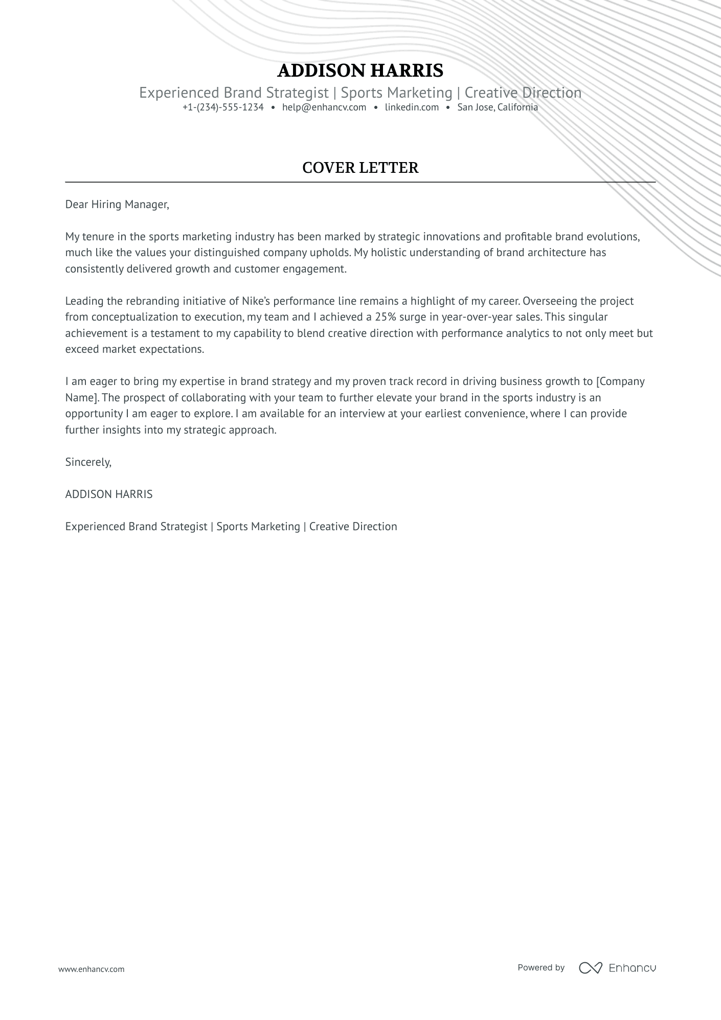 Brand Director cover letter