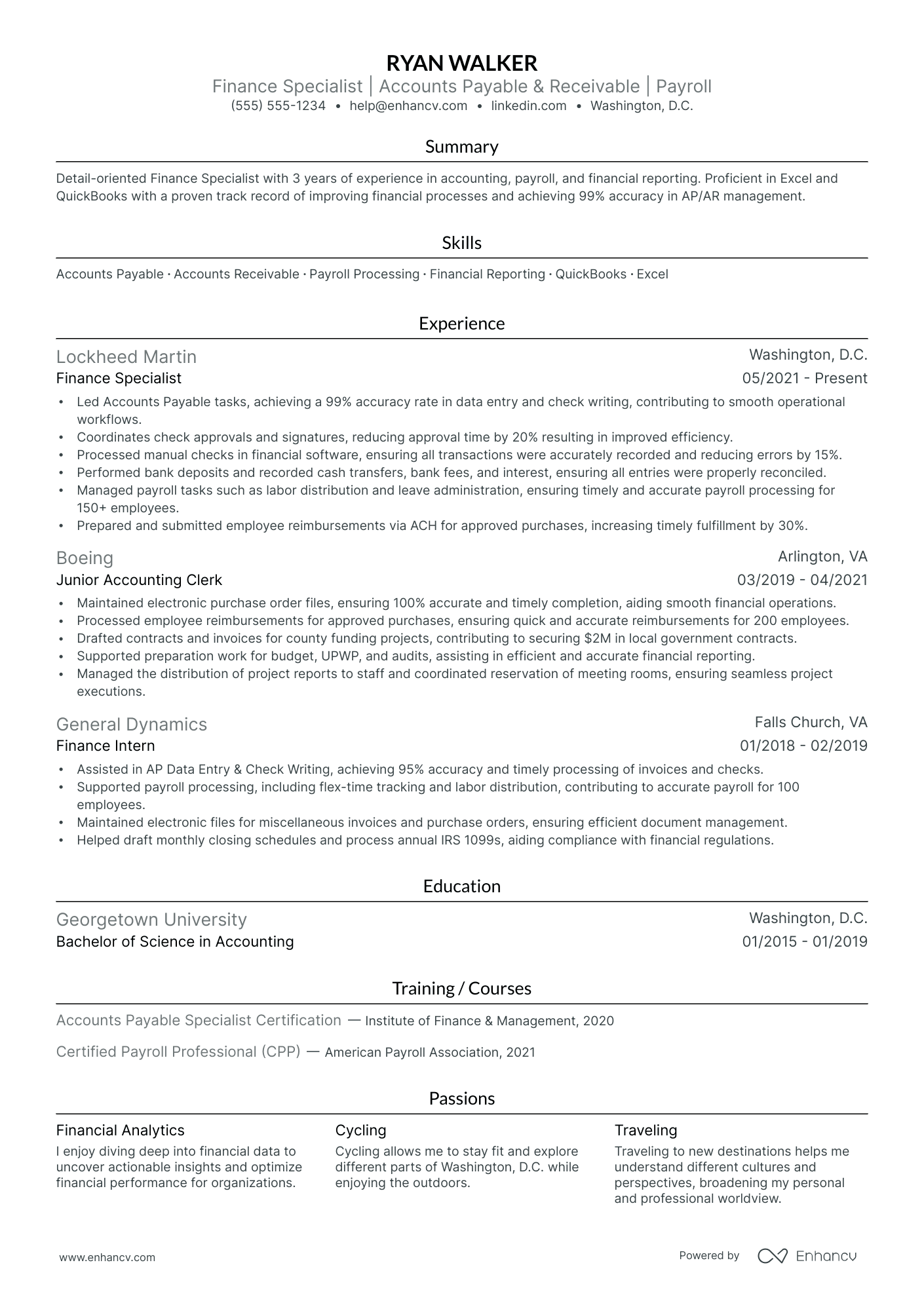 Associate Finance Director resume example