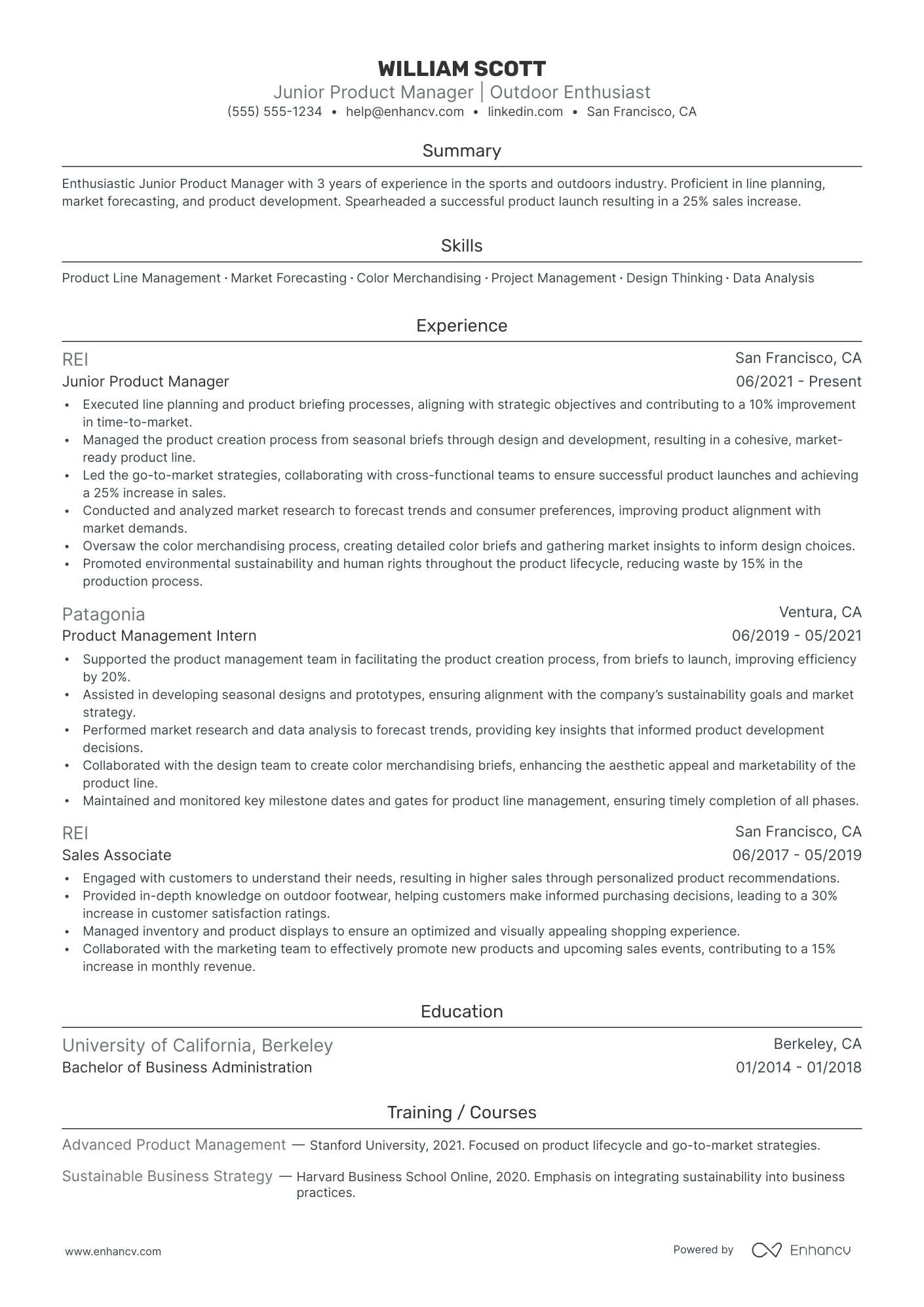 Product Category Manager resume example