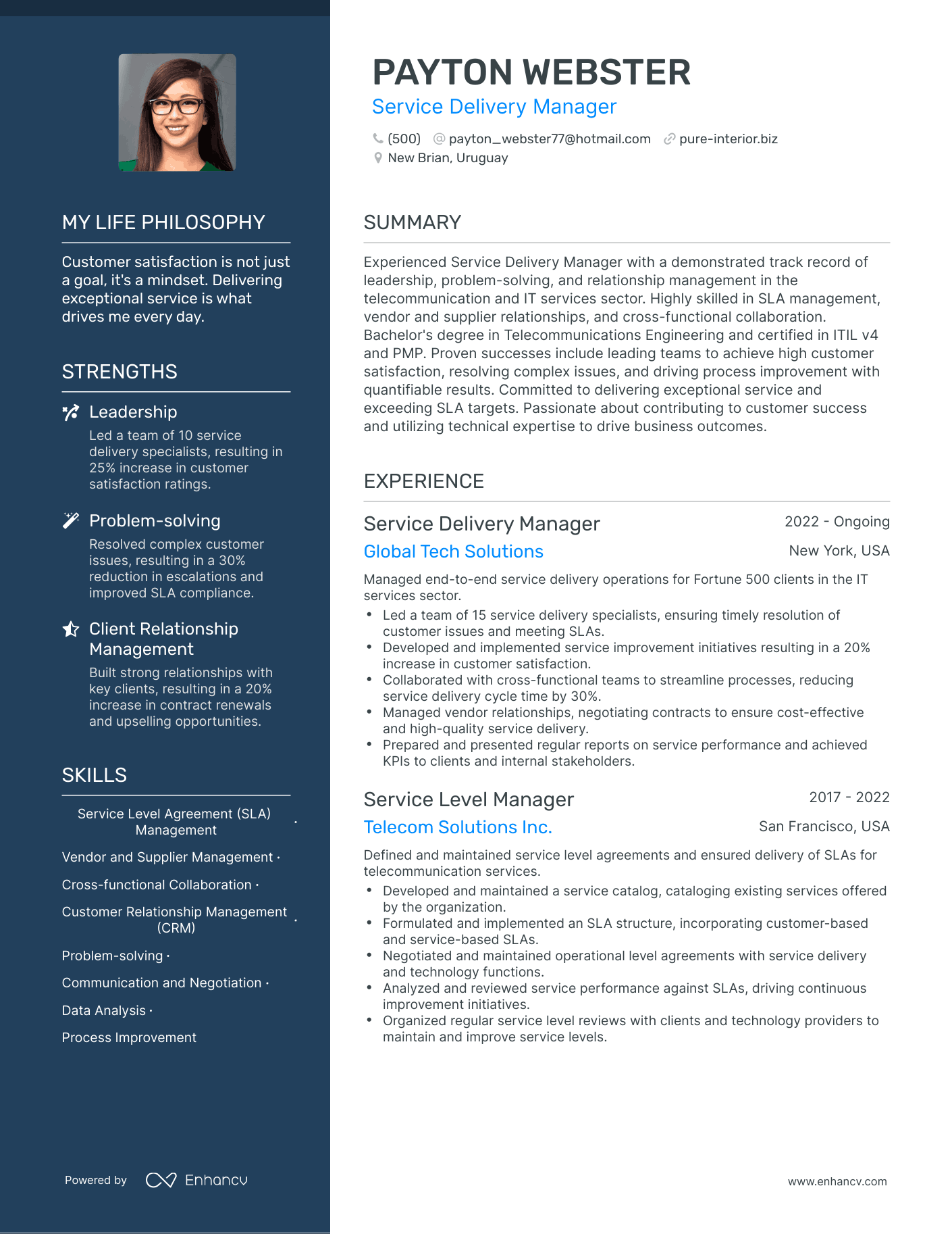 3 Service Delivery Manager Resume Examples How To Guide For 2023