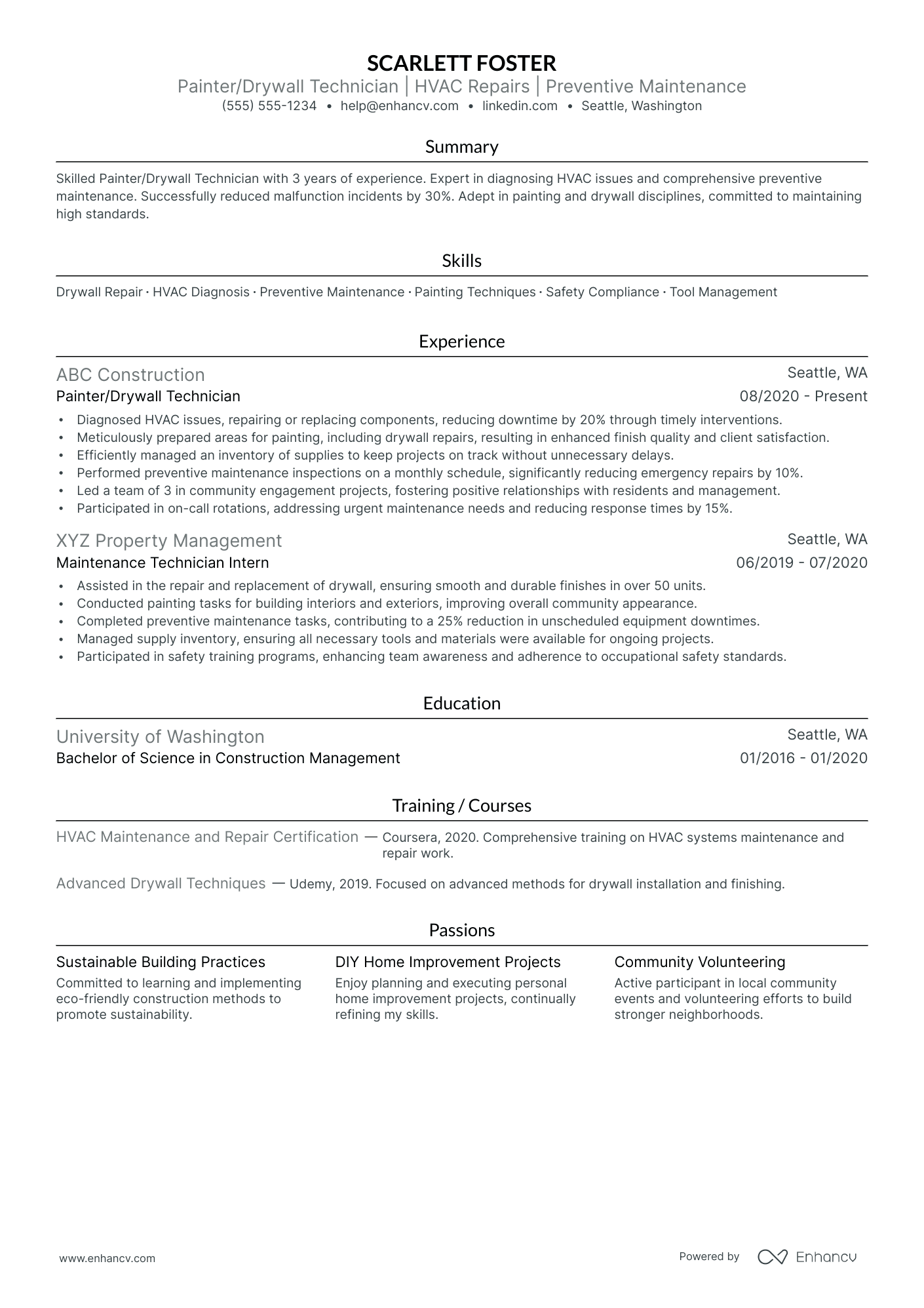 Drywall Contractor Resume Example Resume Example