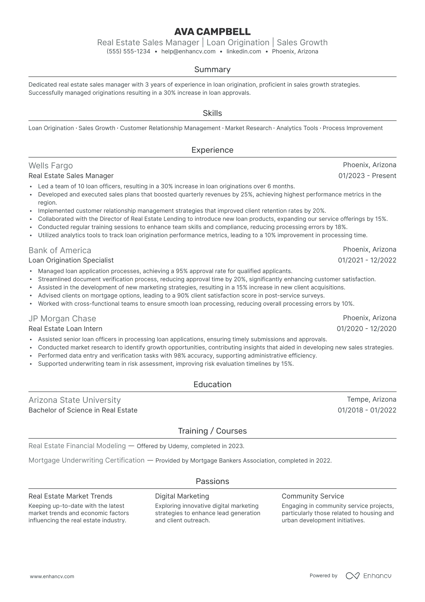 Real Estate Sales Manager resume example