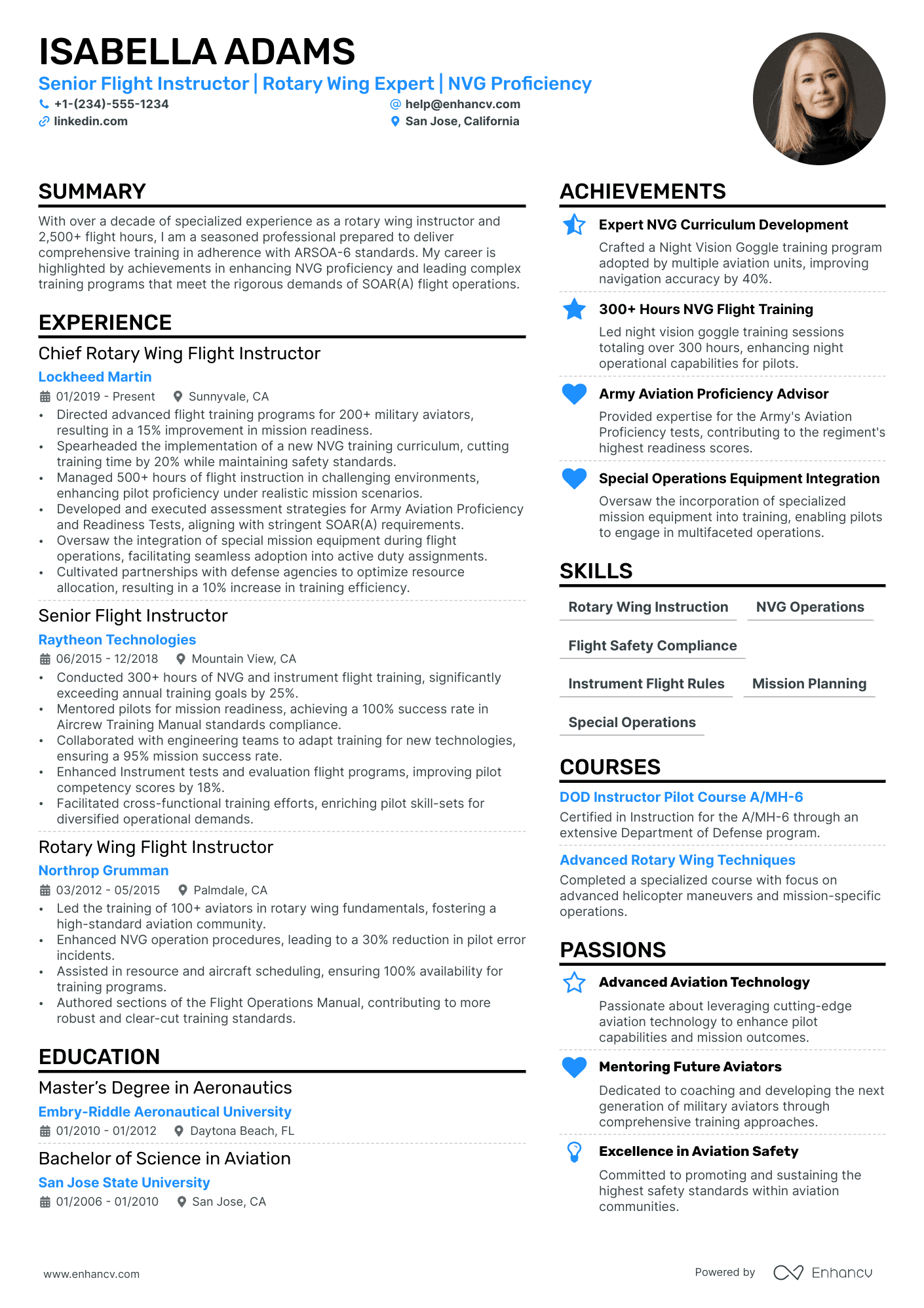 Commercial Pilot resume example