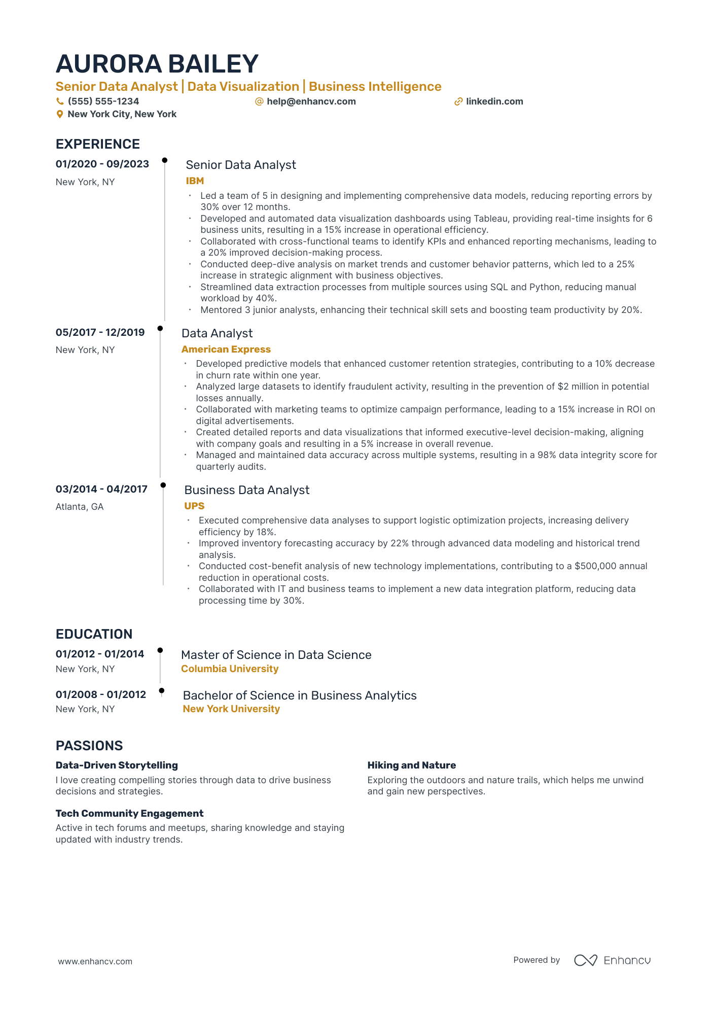 Junior Financial Analyst resume example