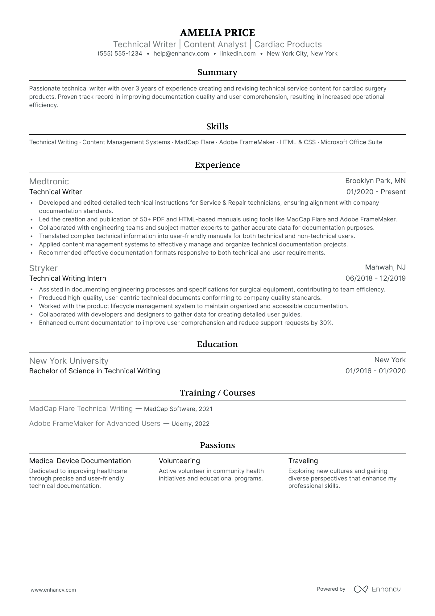 Creative Writer resume example