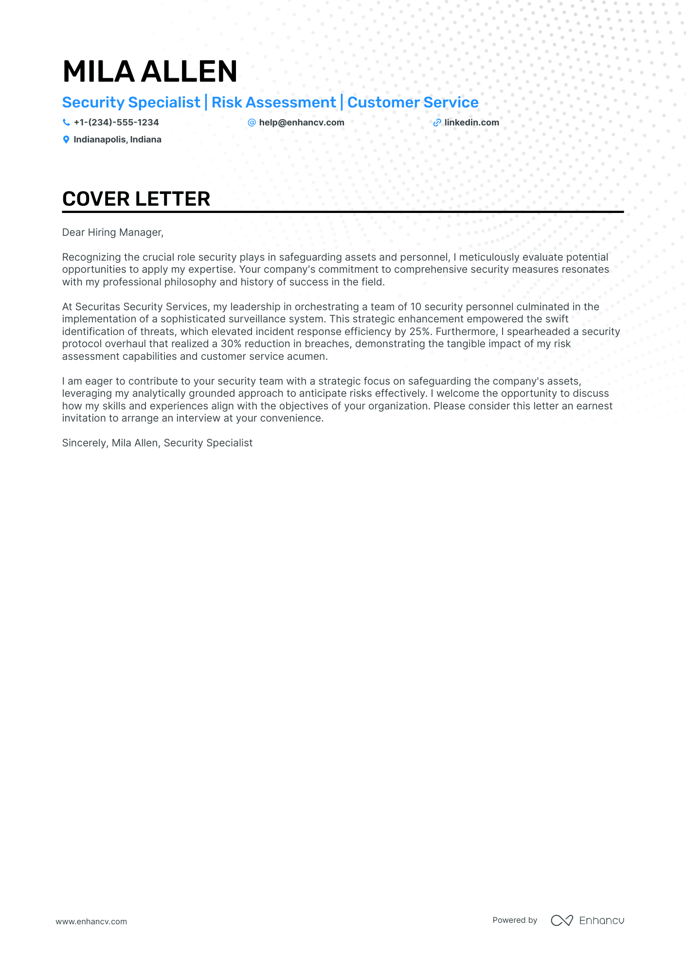 High End Retail cover letter