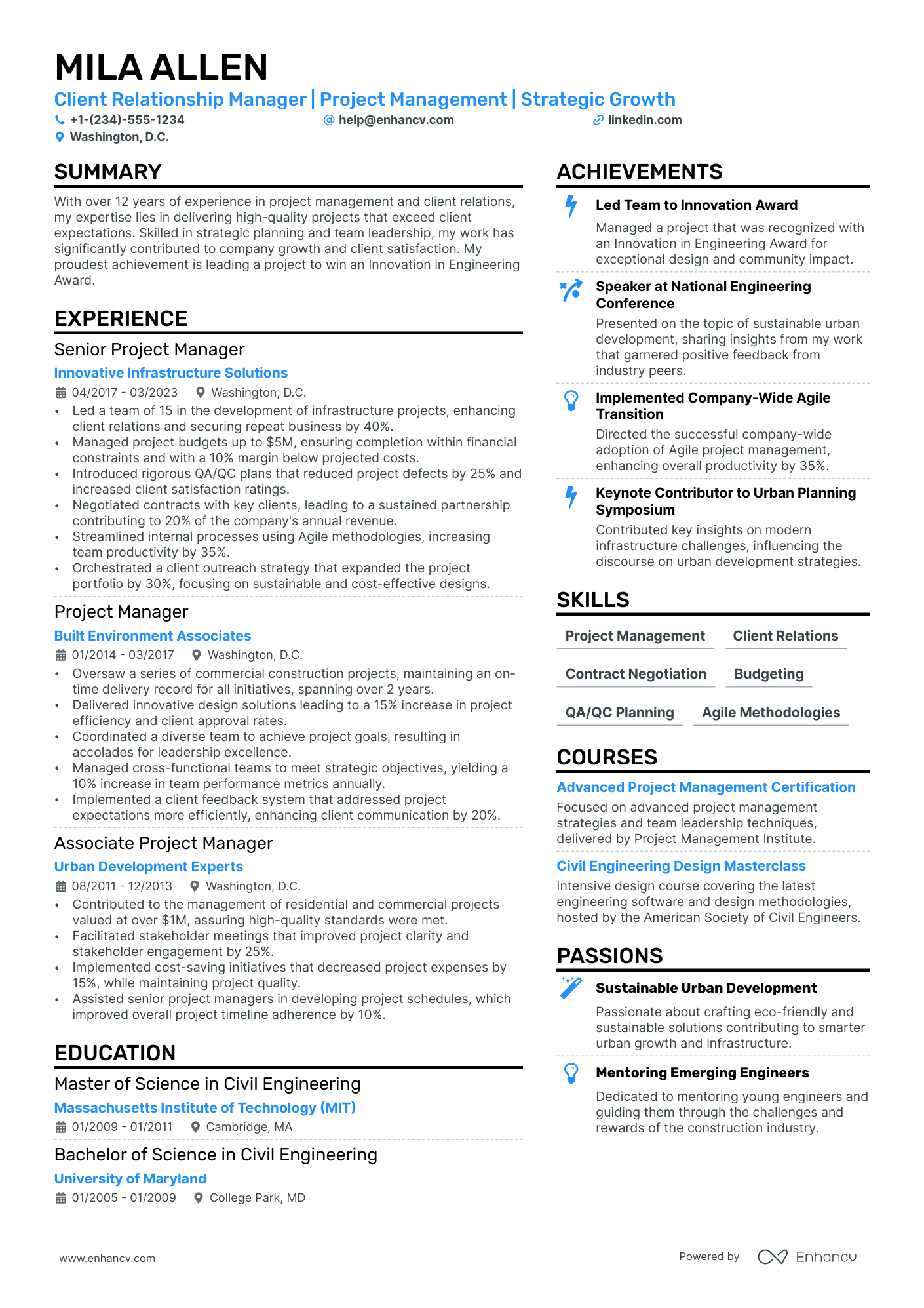 CRM Project Manager resume example