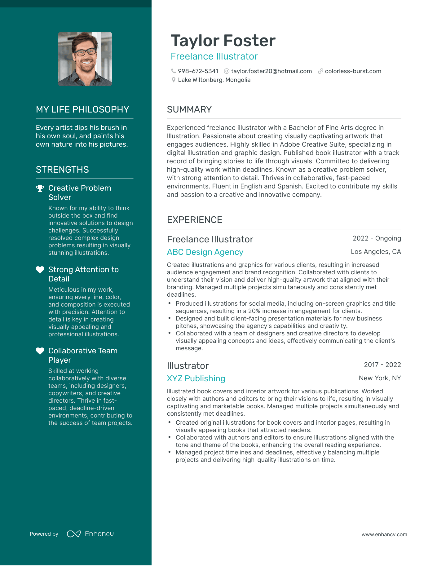 resume in illustrator