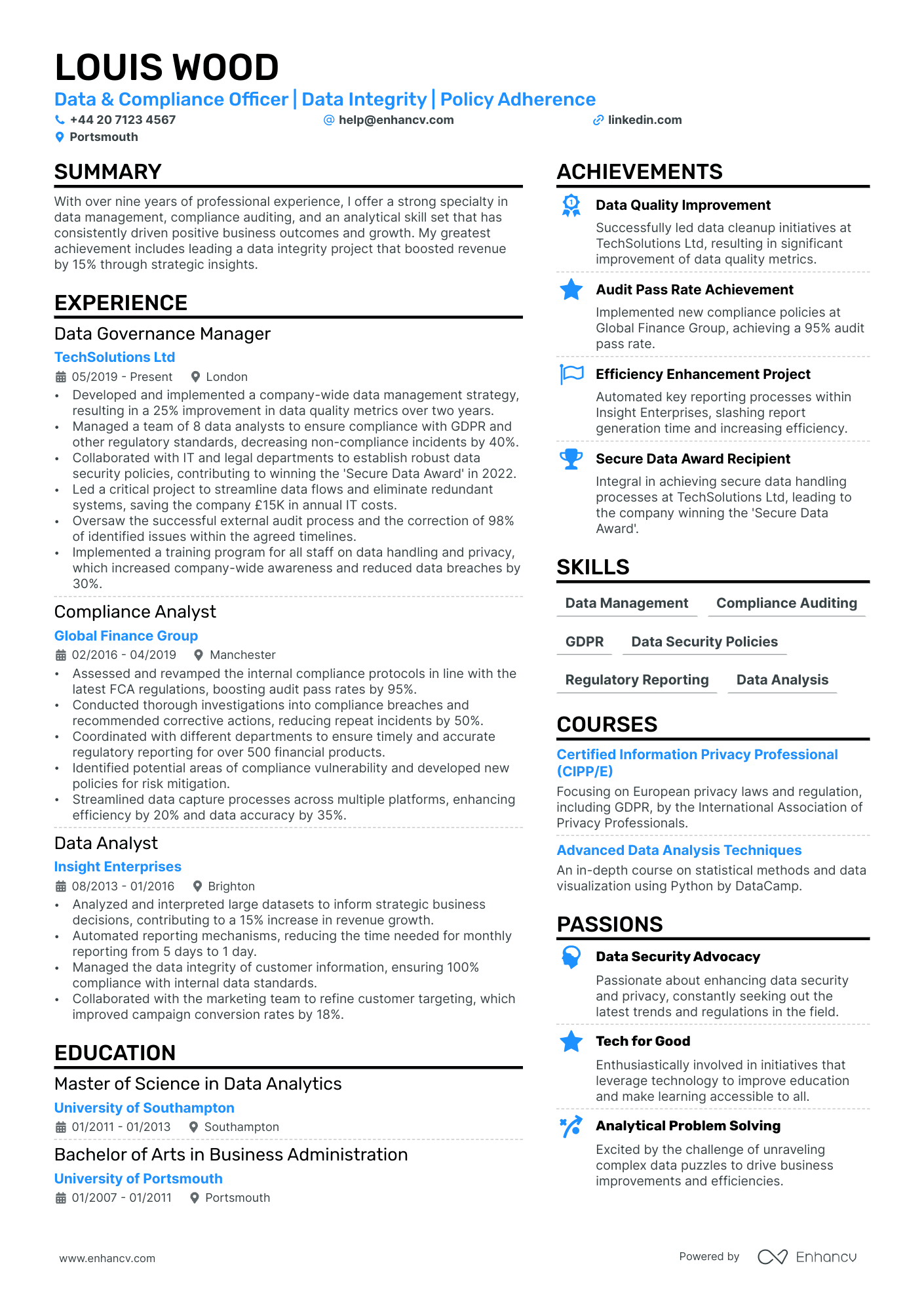 Compliance Officer cv example