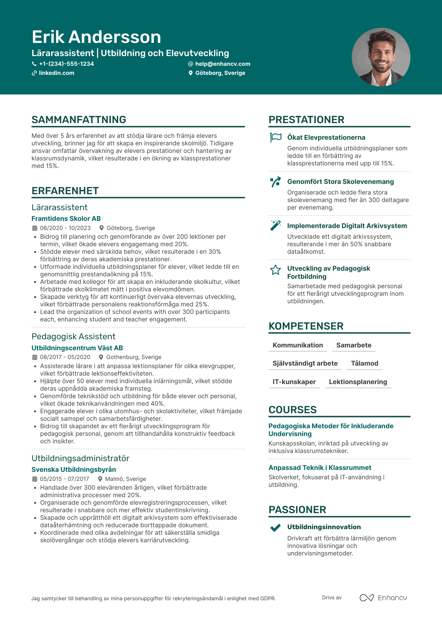Lärarassistent CV