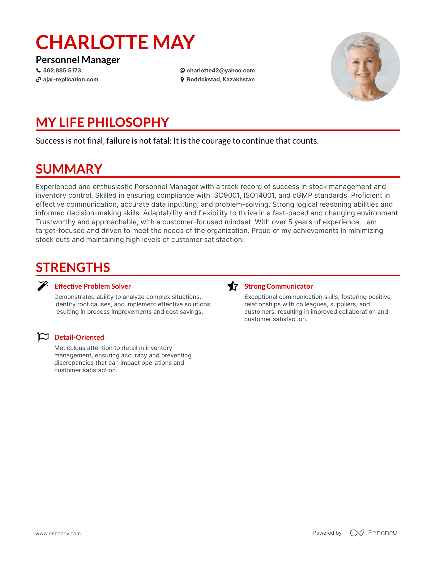 Creative Personnel Manager Resume Example