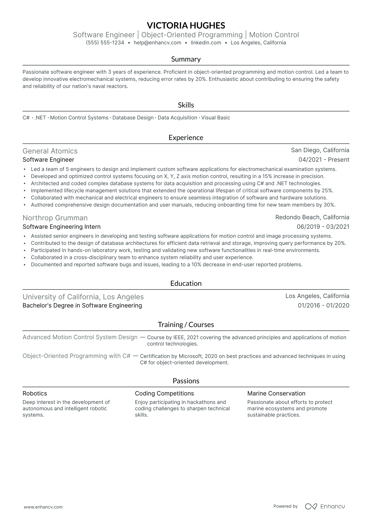 Senior Computer Vision Engineer resume example