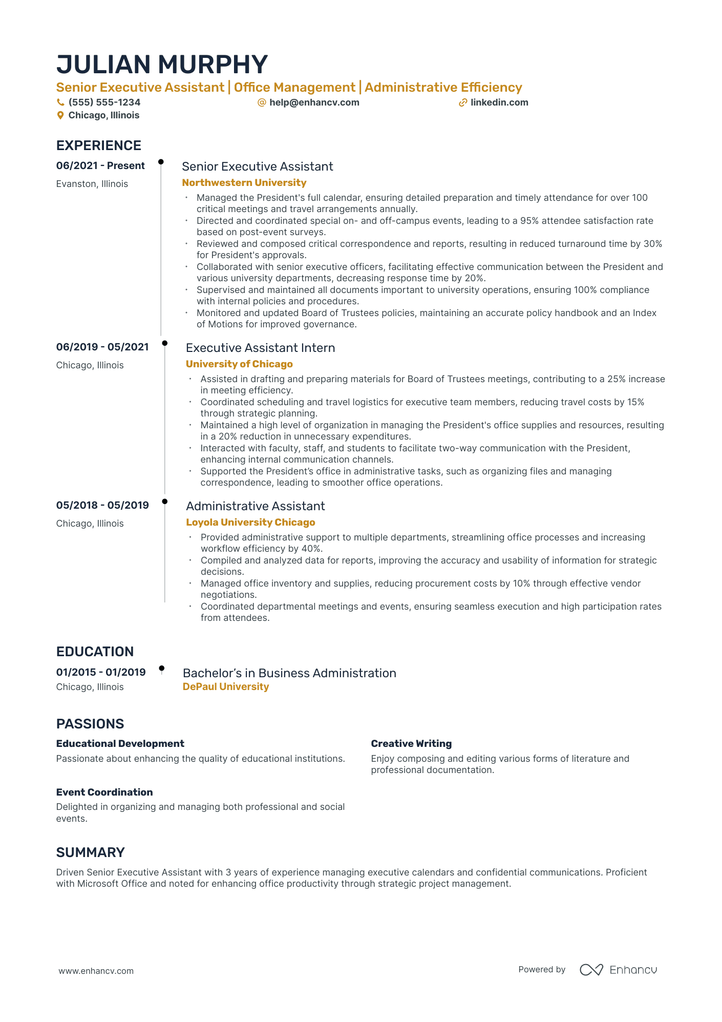 Personal Executive Assistant and Secretary Resume Example Resume Example