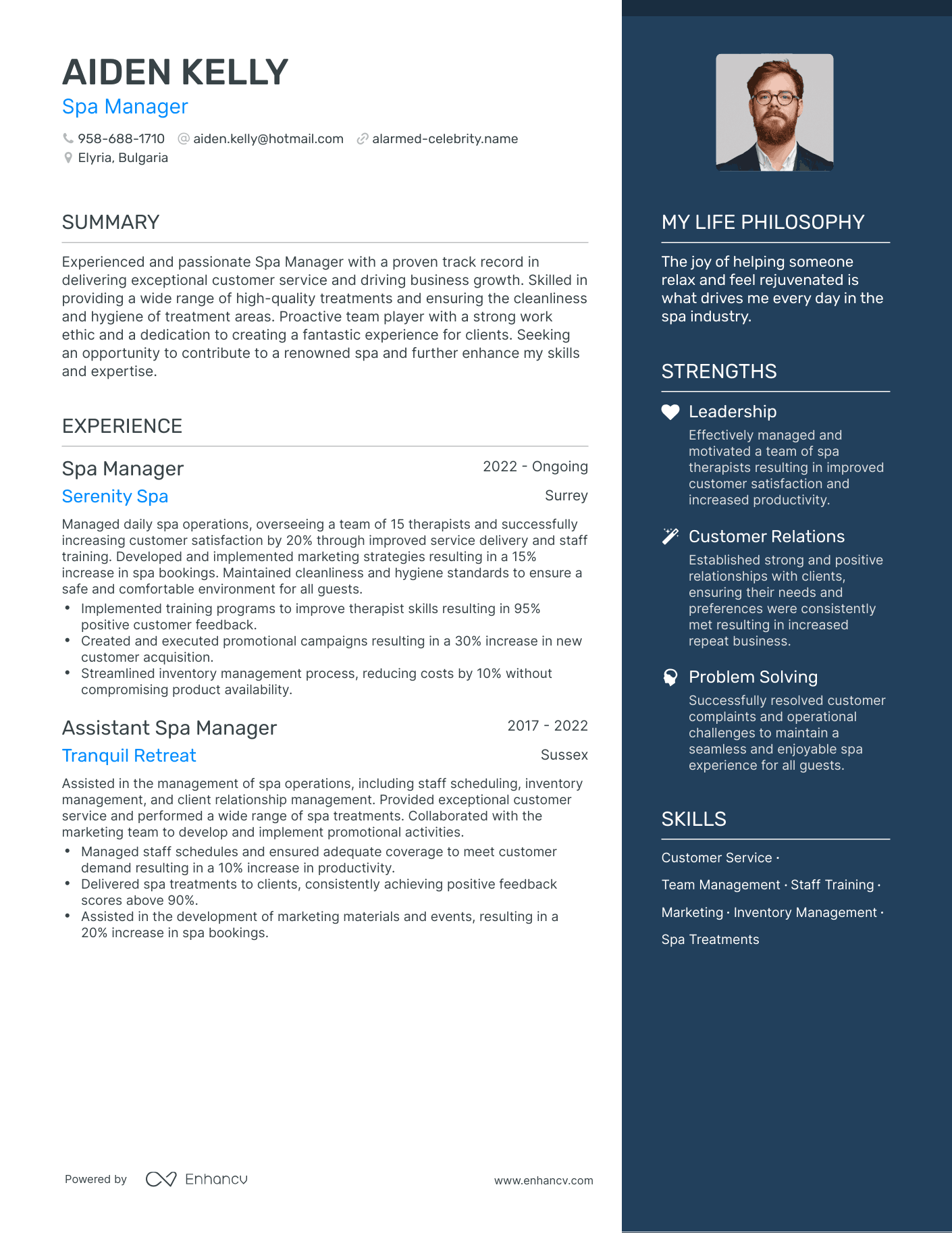 3 Successful Spa Manager Resume Examples And Writing Tips For 2024   Image 