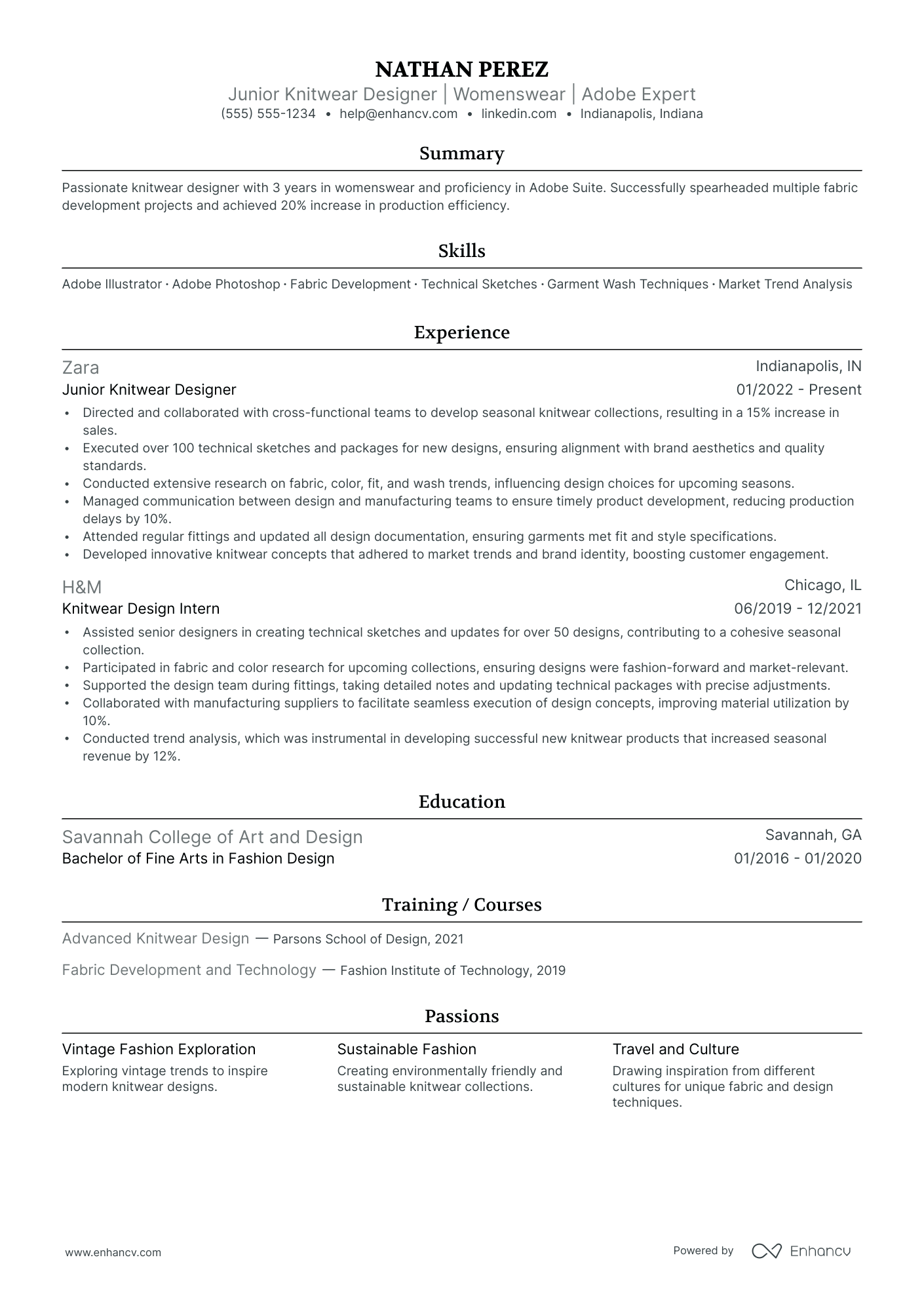 Women's Wear Fashion Designer Resume Example Resume Example