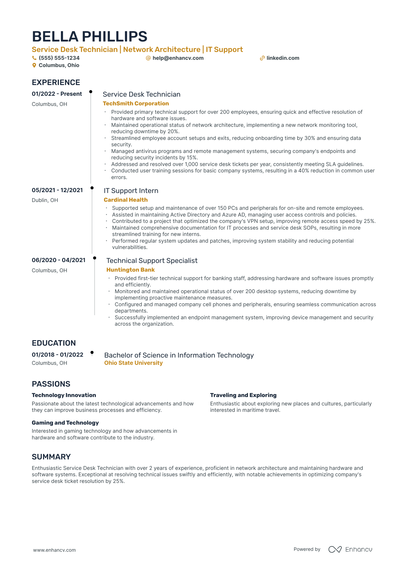 Service Desk Technician Supervisor Resume Example Resume Example