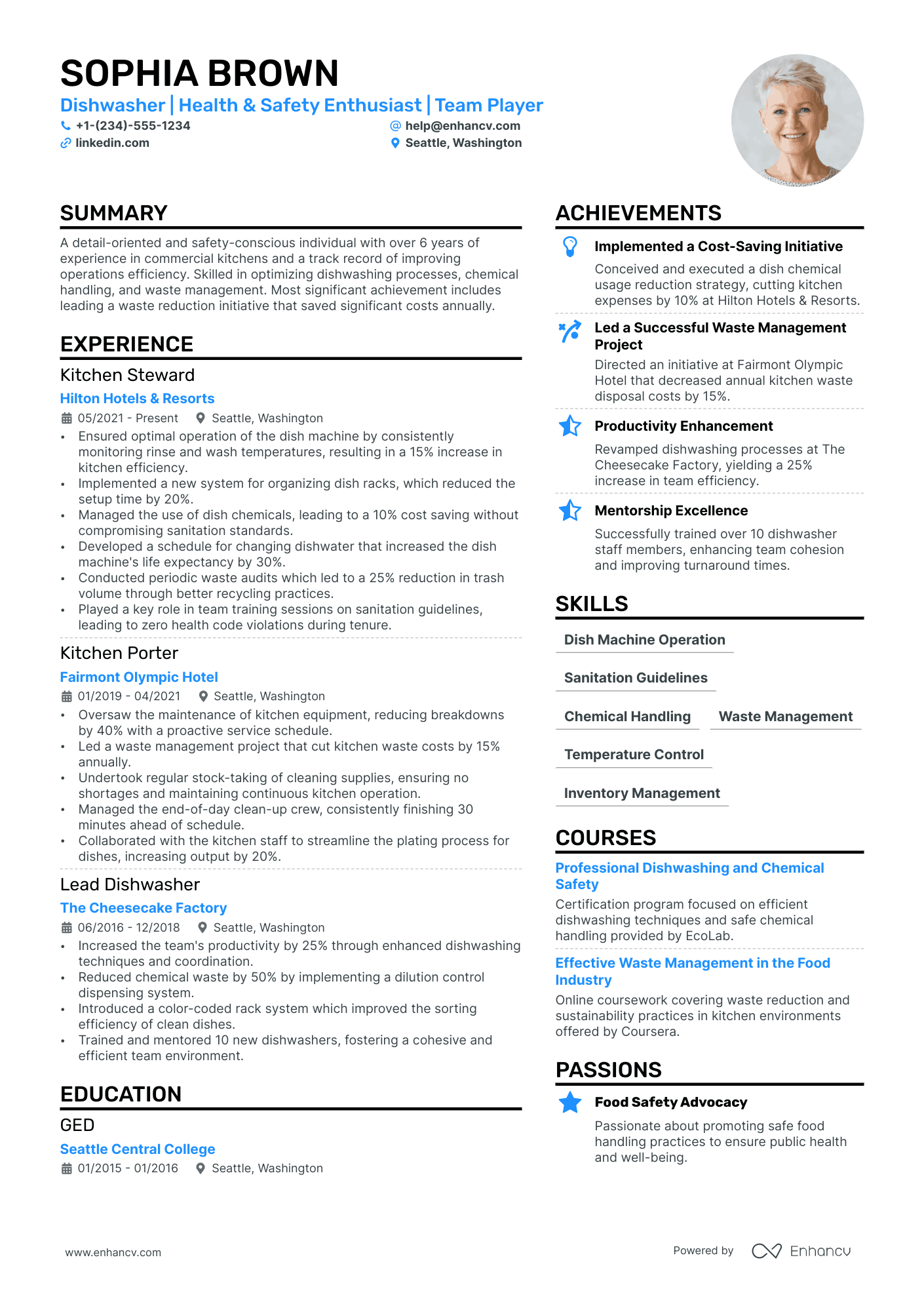 Dishwasher resume example
