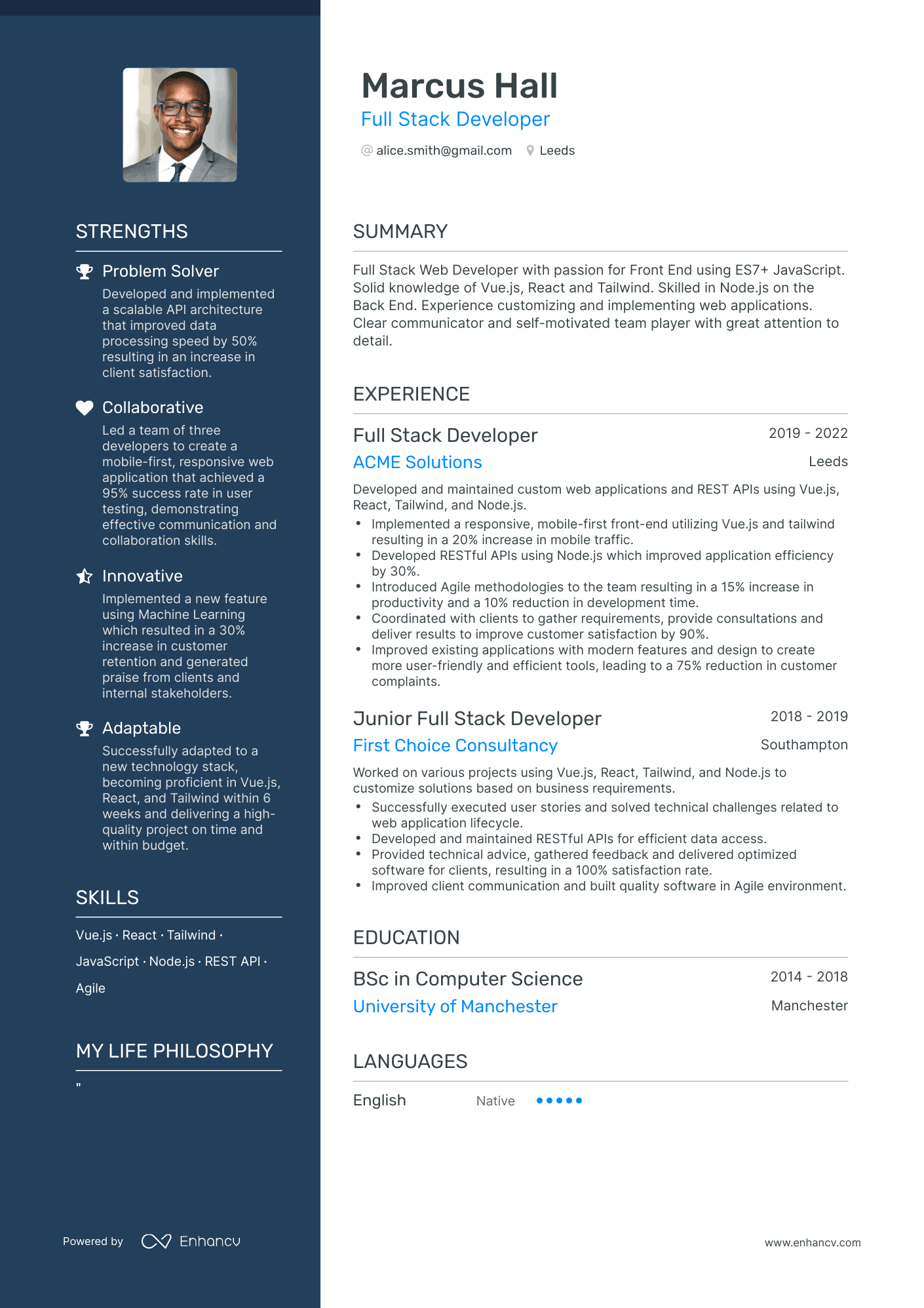 3 Full Stack Developer CV Examples for 2023