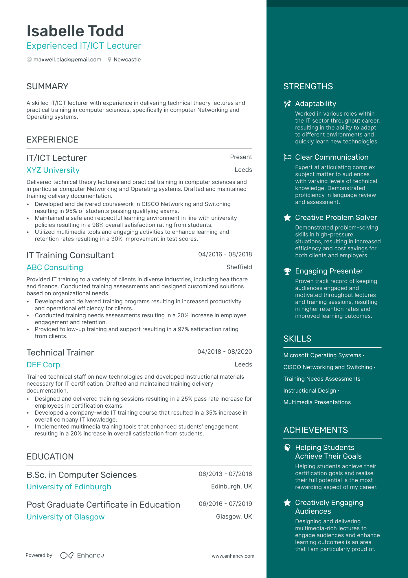 3 Lecturer CV Examples for 2024