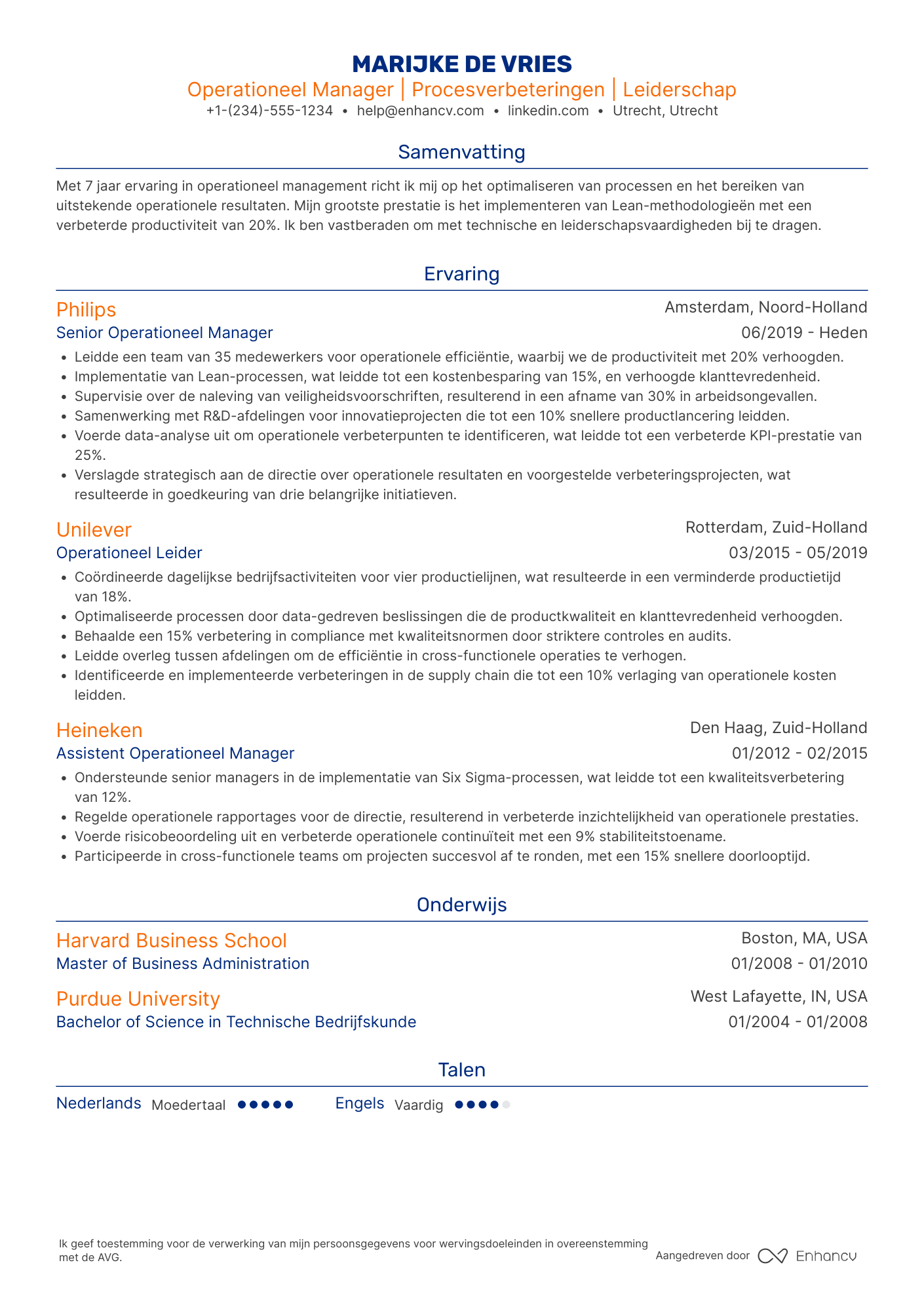 Operationeel Manager CV