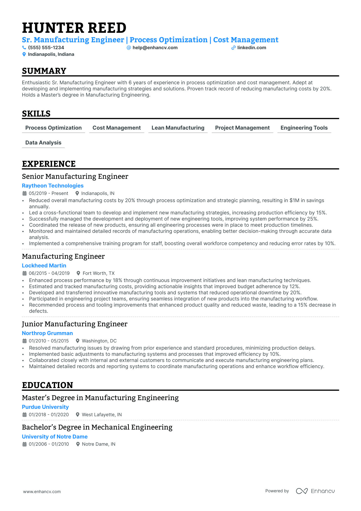 Junior Manufacturing Engineer Resume Example Resume Example