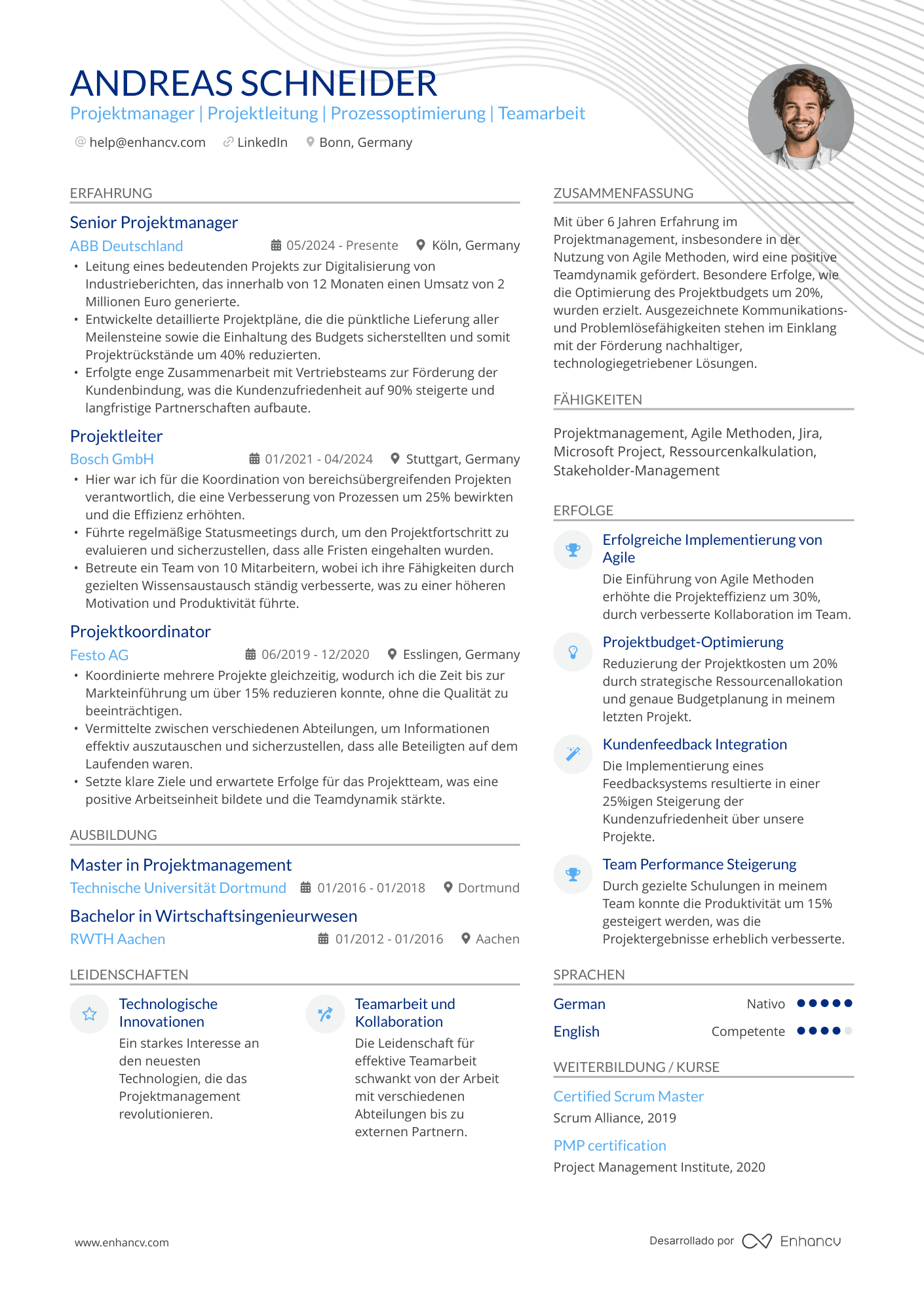 Projektmanager CV