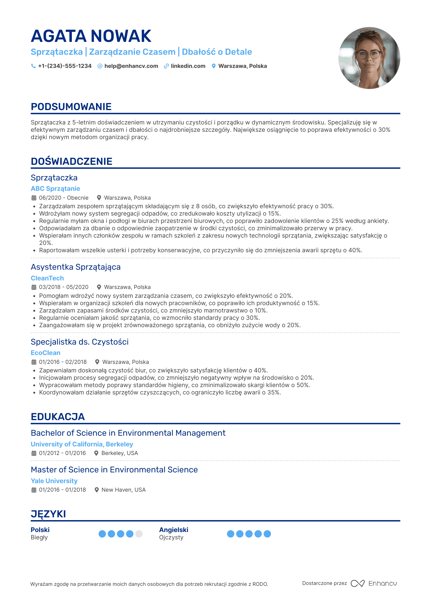 Sprzątaczka CV