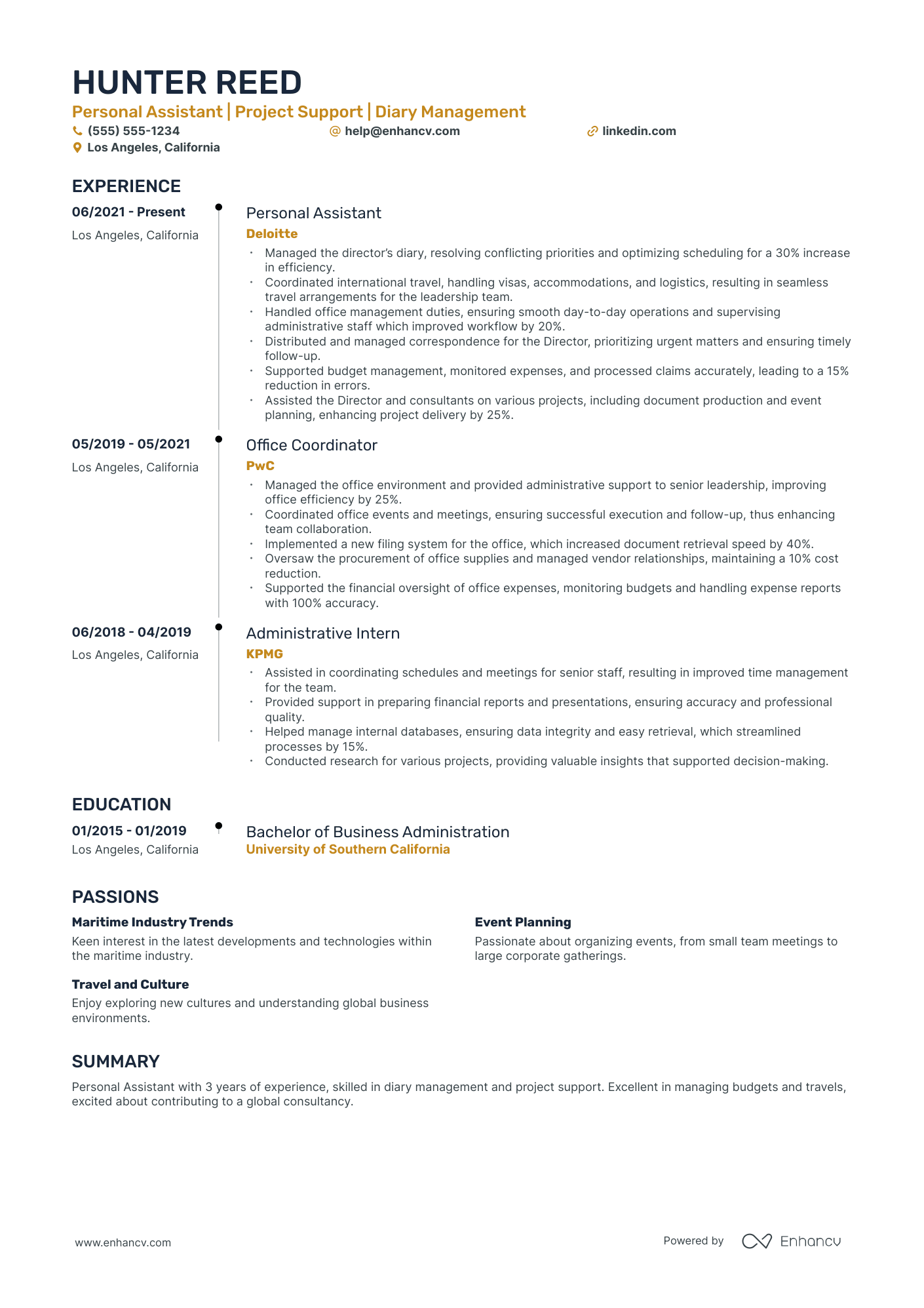 Personal Assistant to Director Resume Example Resume Example