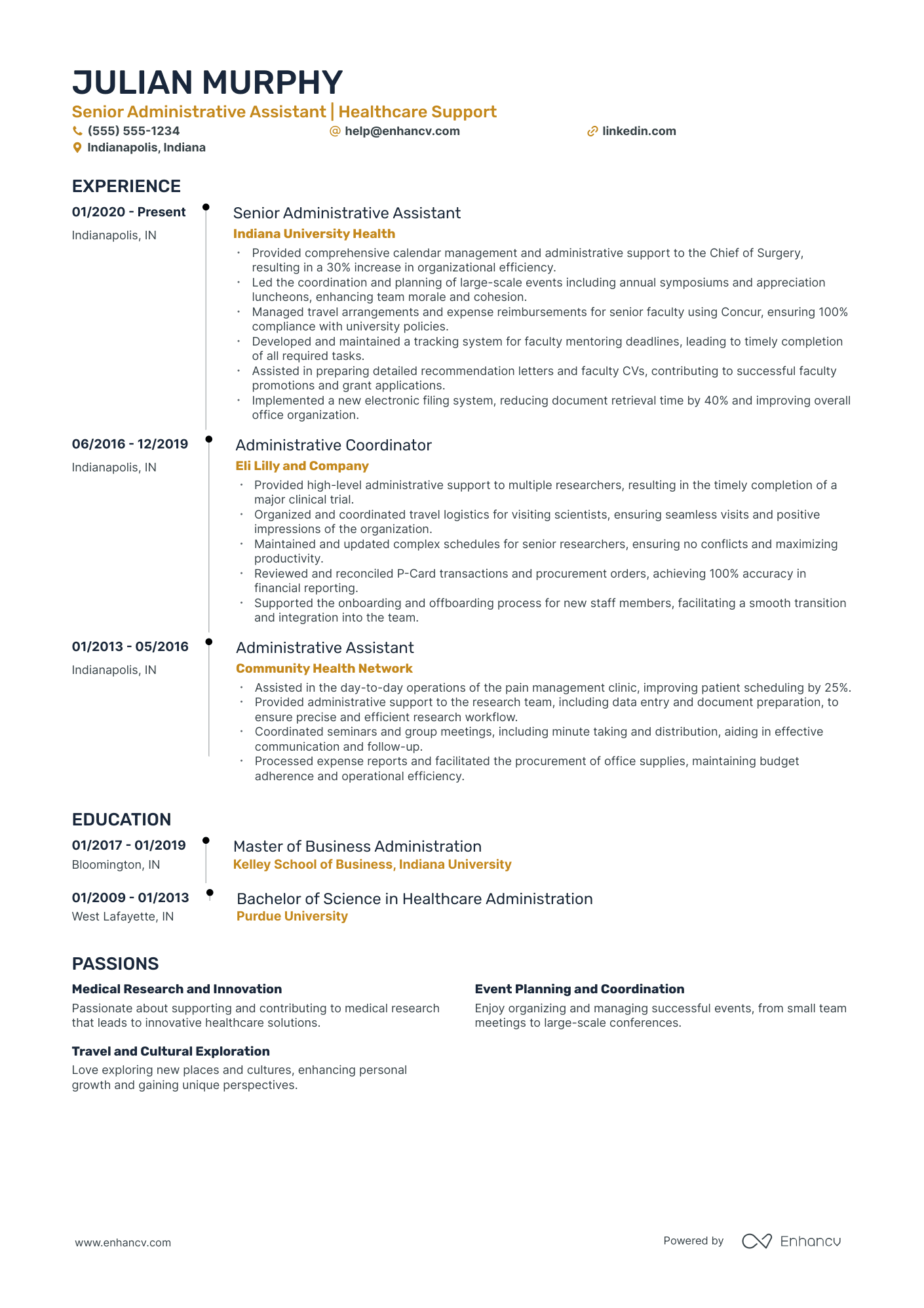 Junior Healthcare Administrator resume example