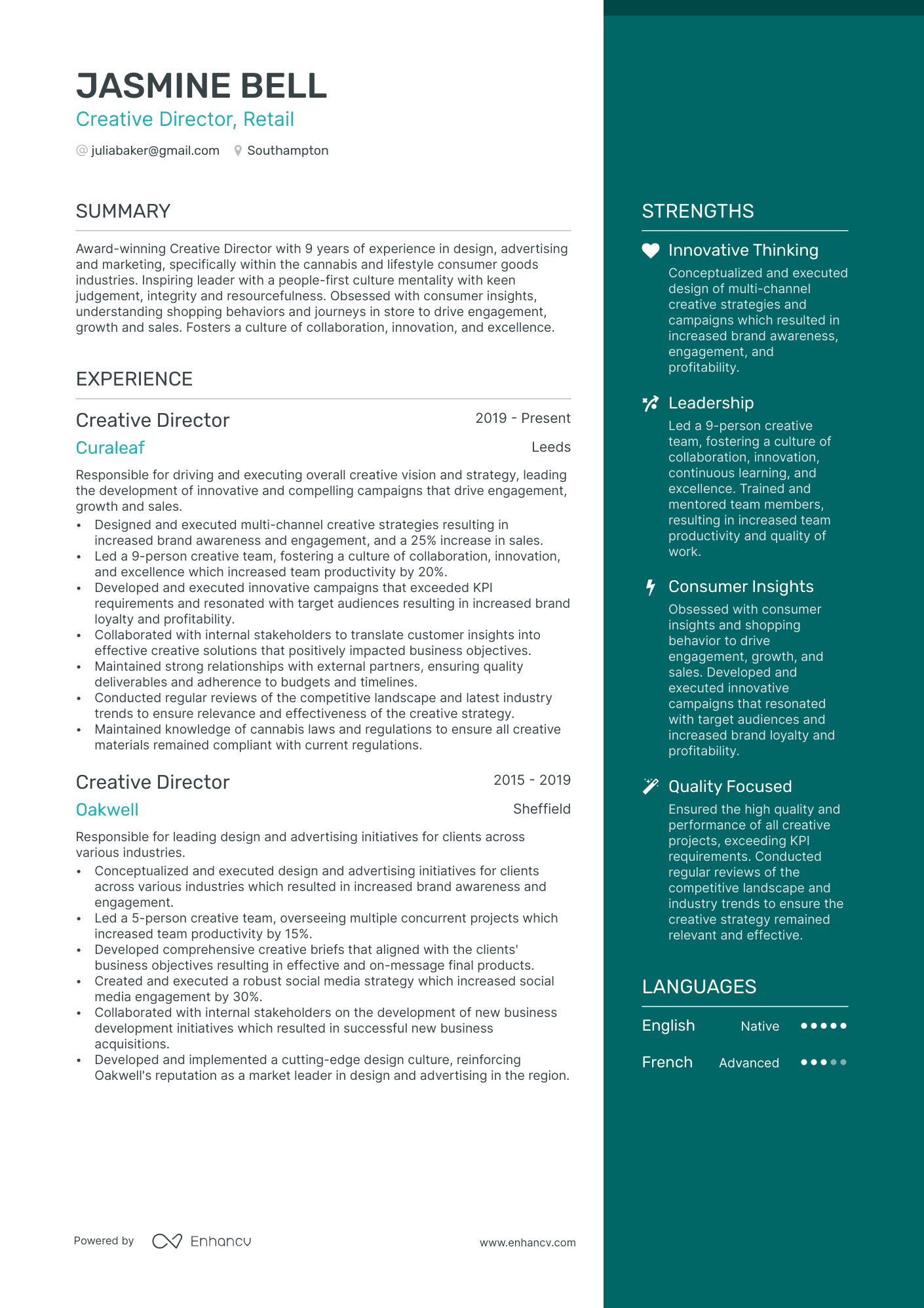 creative director resume samples