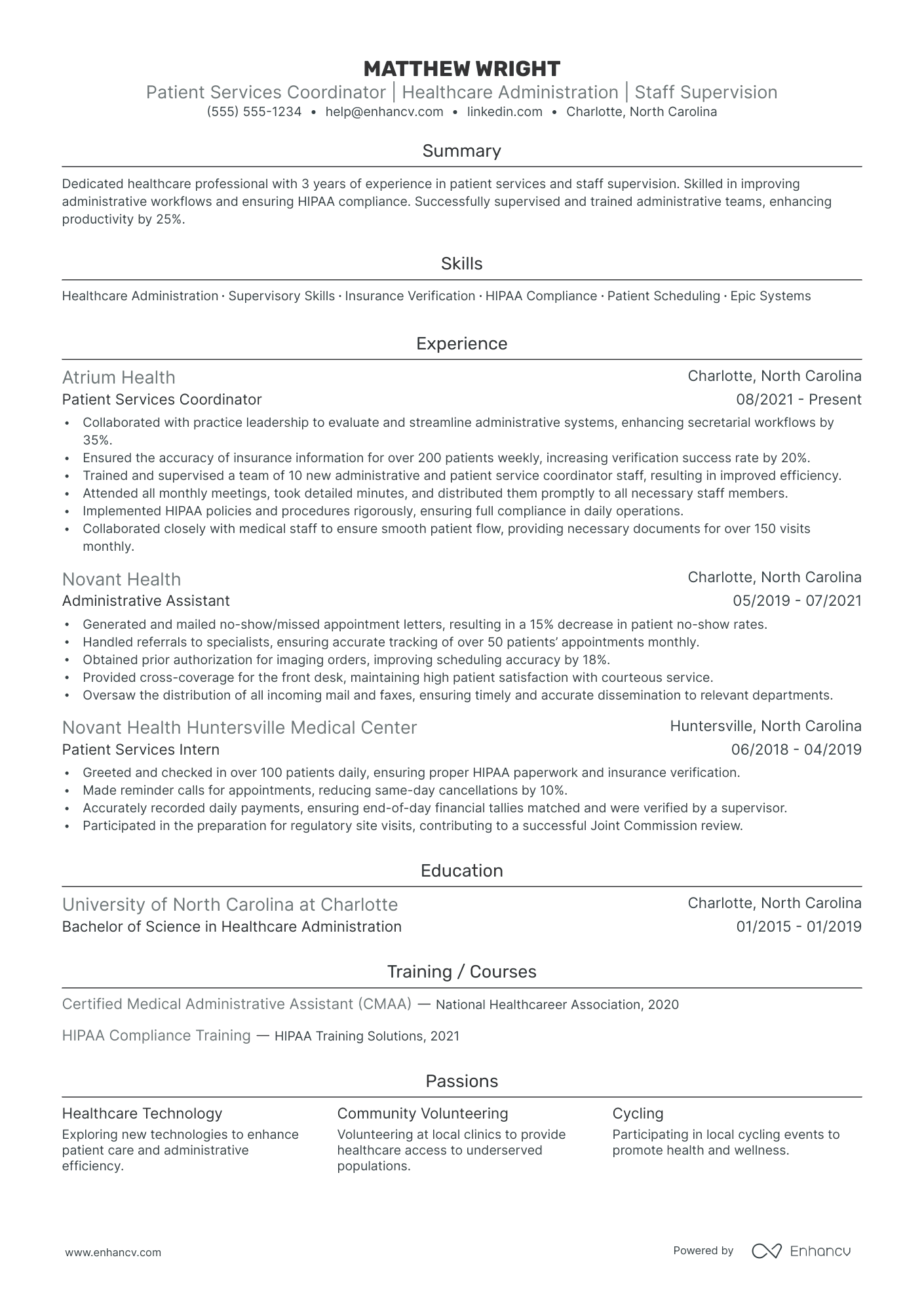 Patient Referral Coordinator resume example