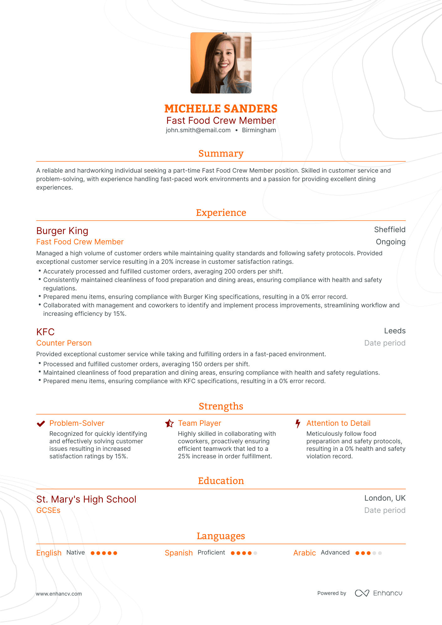 3 Fast Food CV Examples for 2023