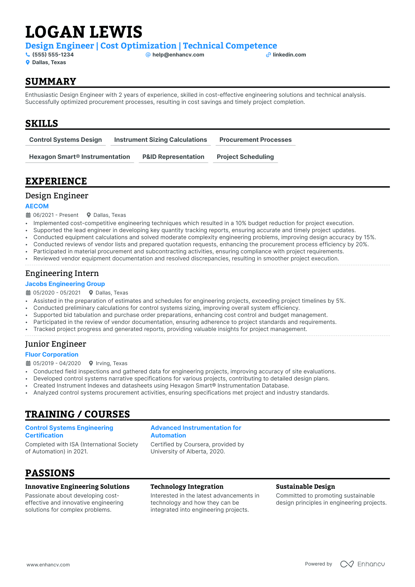 Instrumentation Design Engineer Resume Example Resume Example