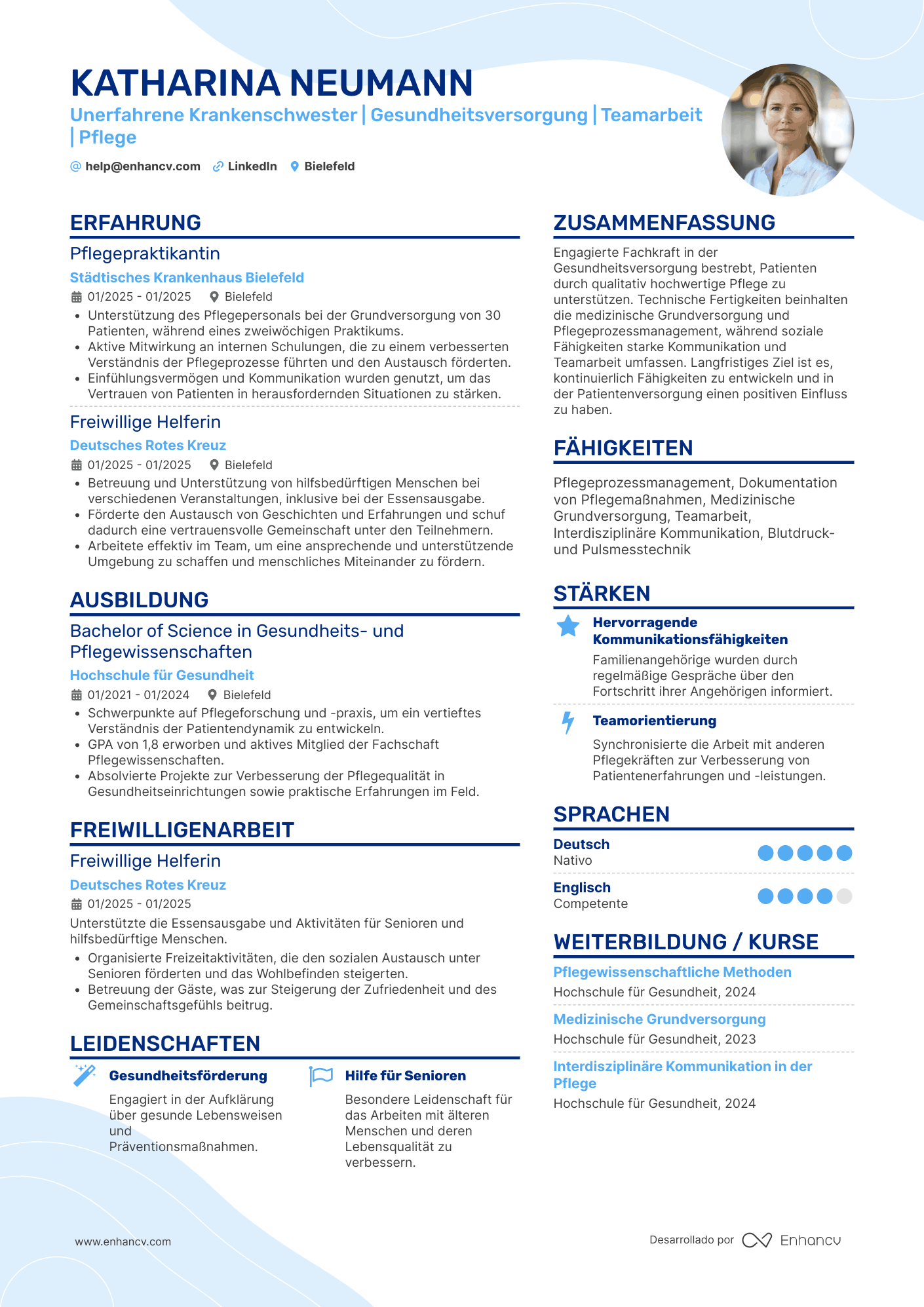 krankenpfleger CV
