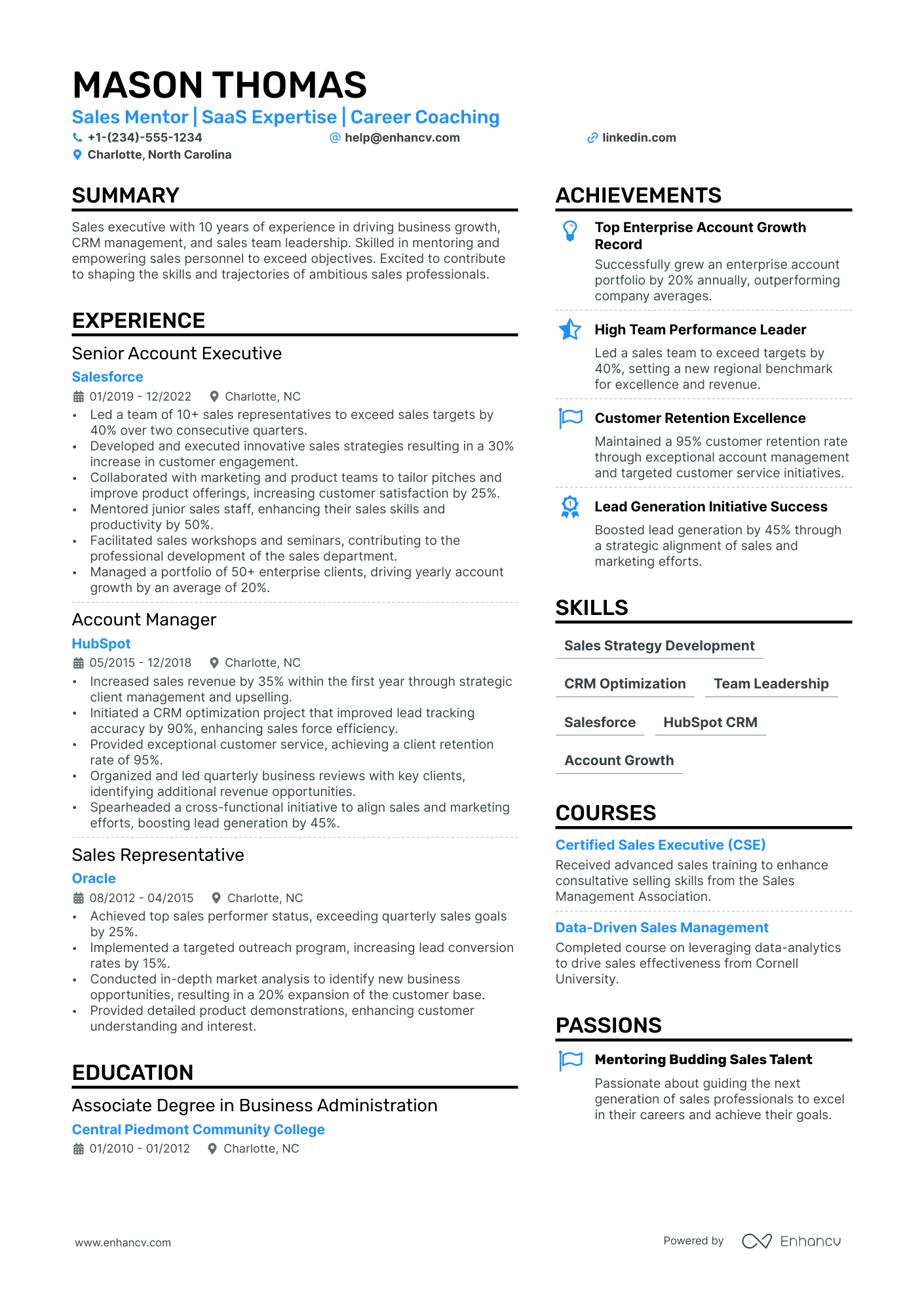 Mentor resume example