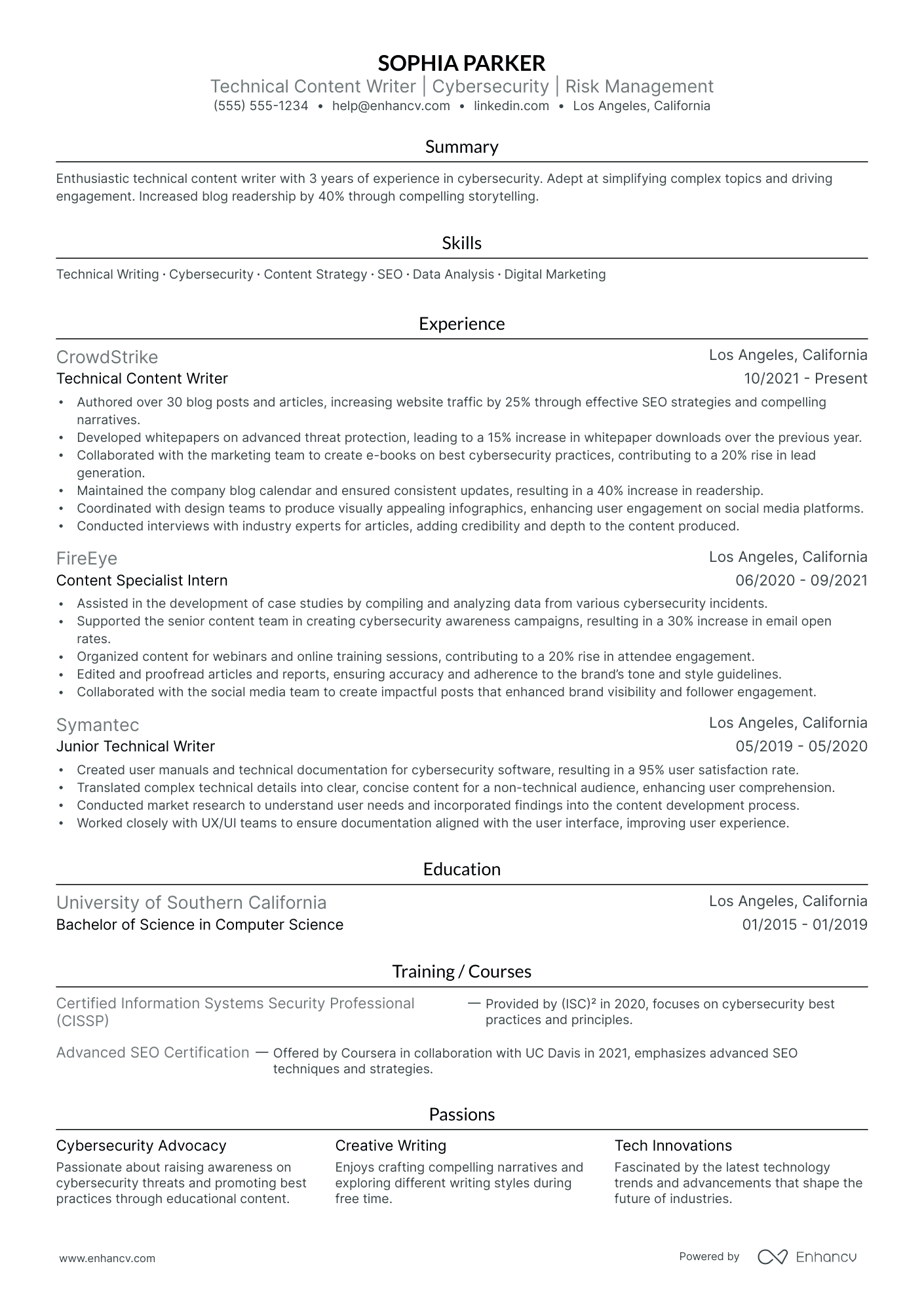 Senior Content Writer Resume Example Resume Example