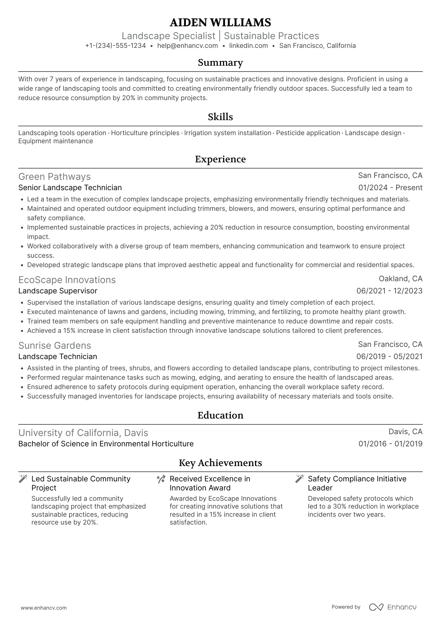 No Degree resume example