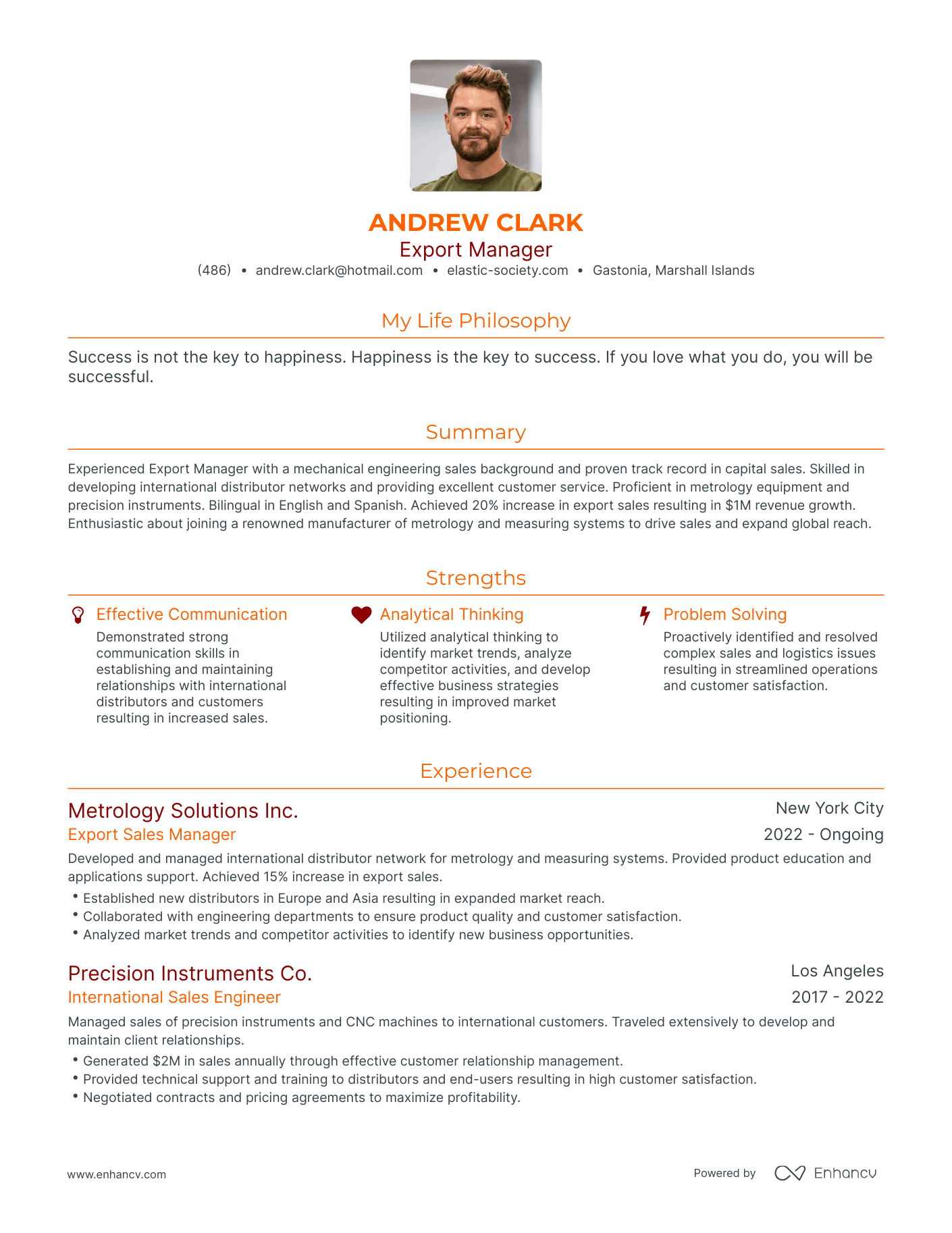 export manager objective in resume