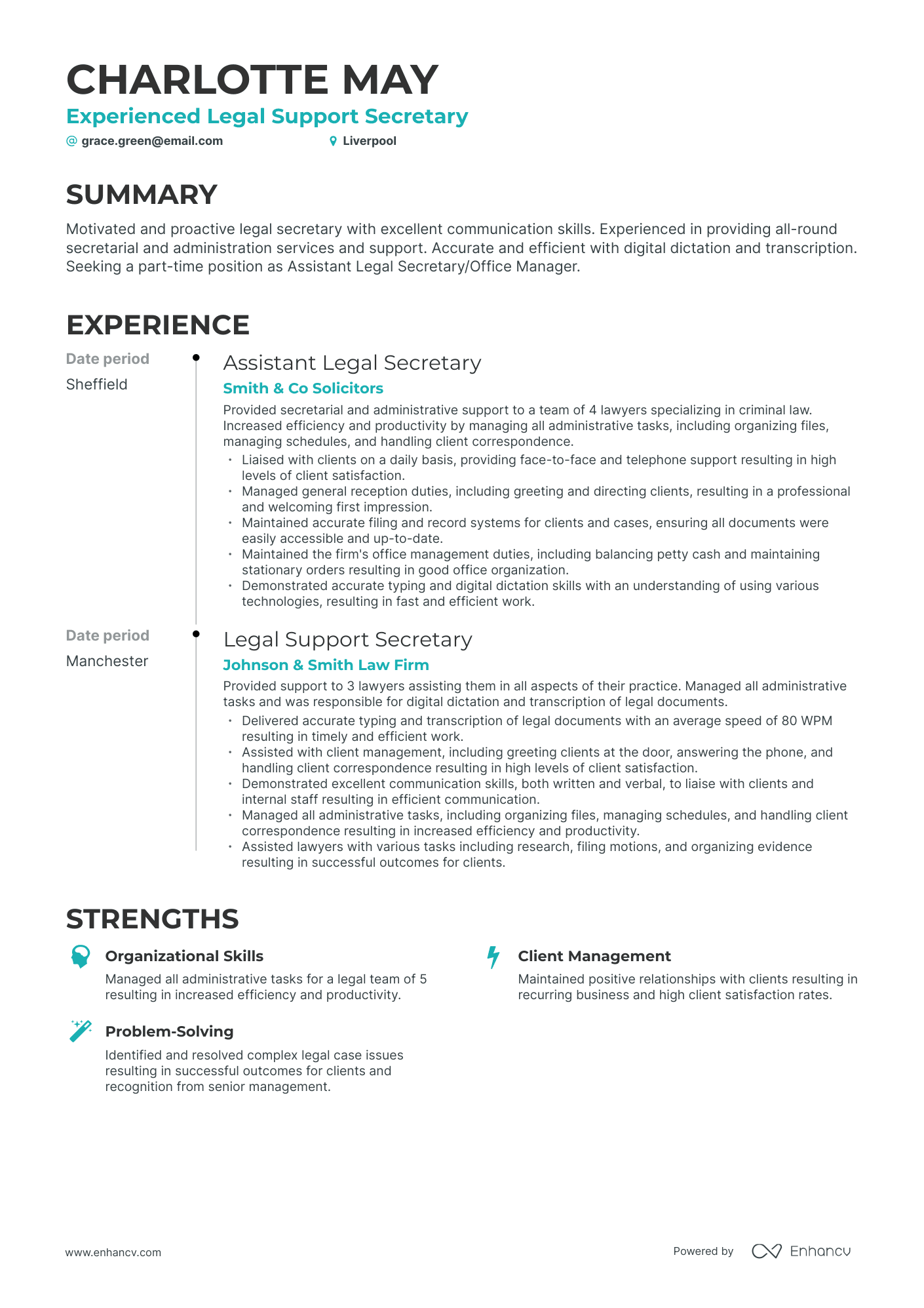 3 Secretary Cv Examples For 2023