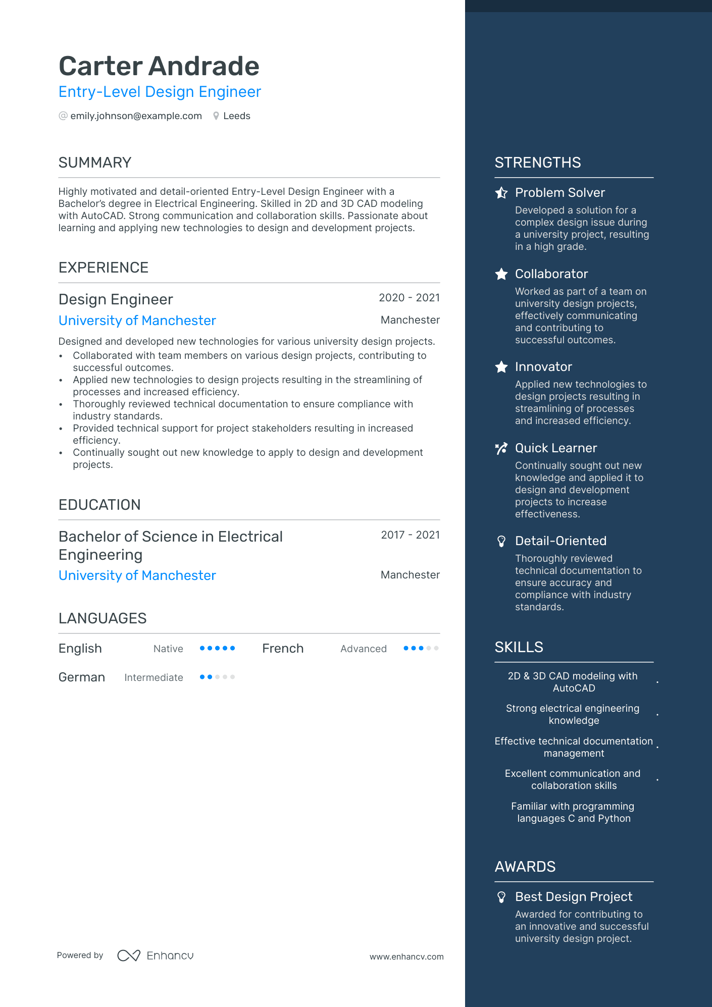 3 design engineer cv examples for 2024