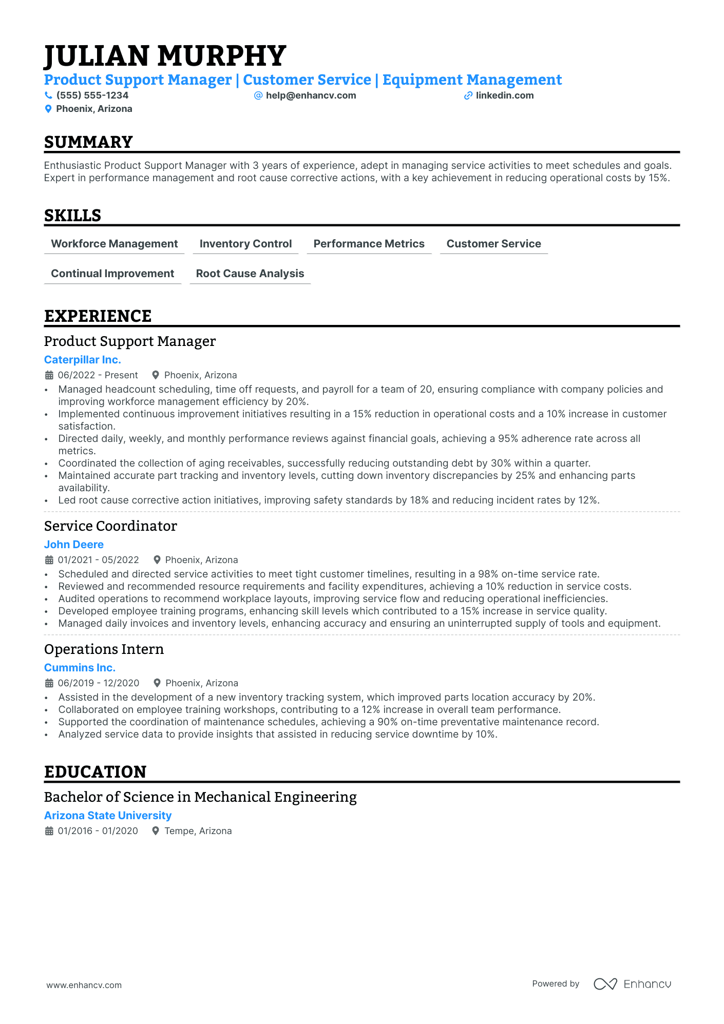 Regional Operations Manager resume example