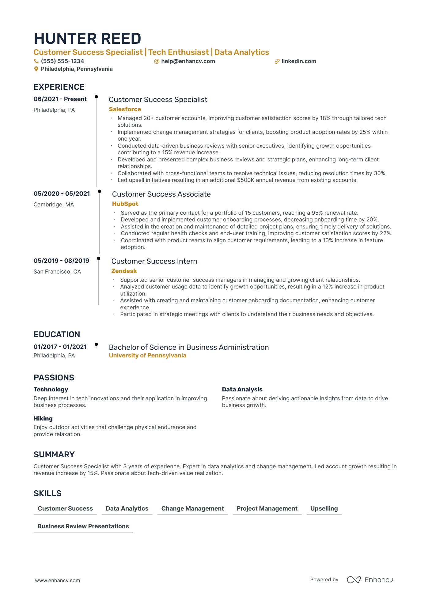 Vice President of Customer Success Management resume example