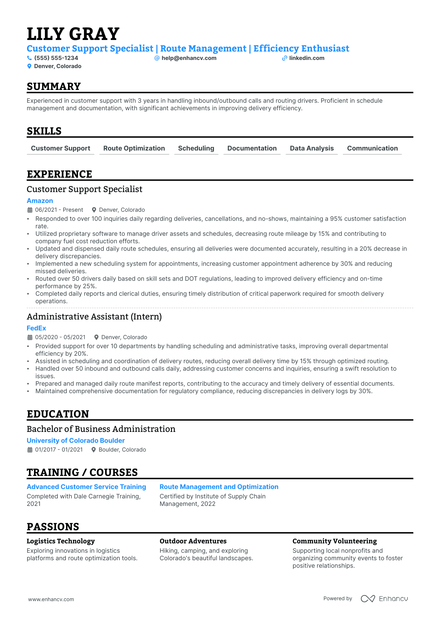 Senior Dispatcher resume example