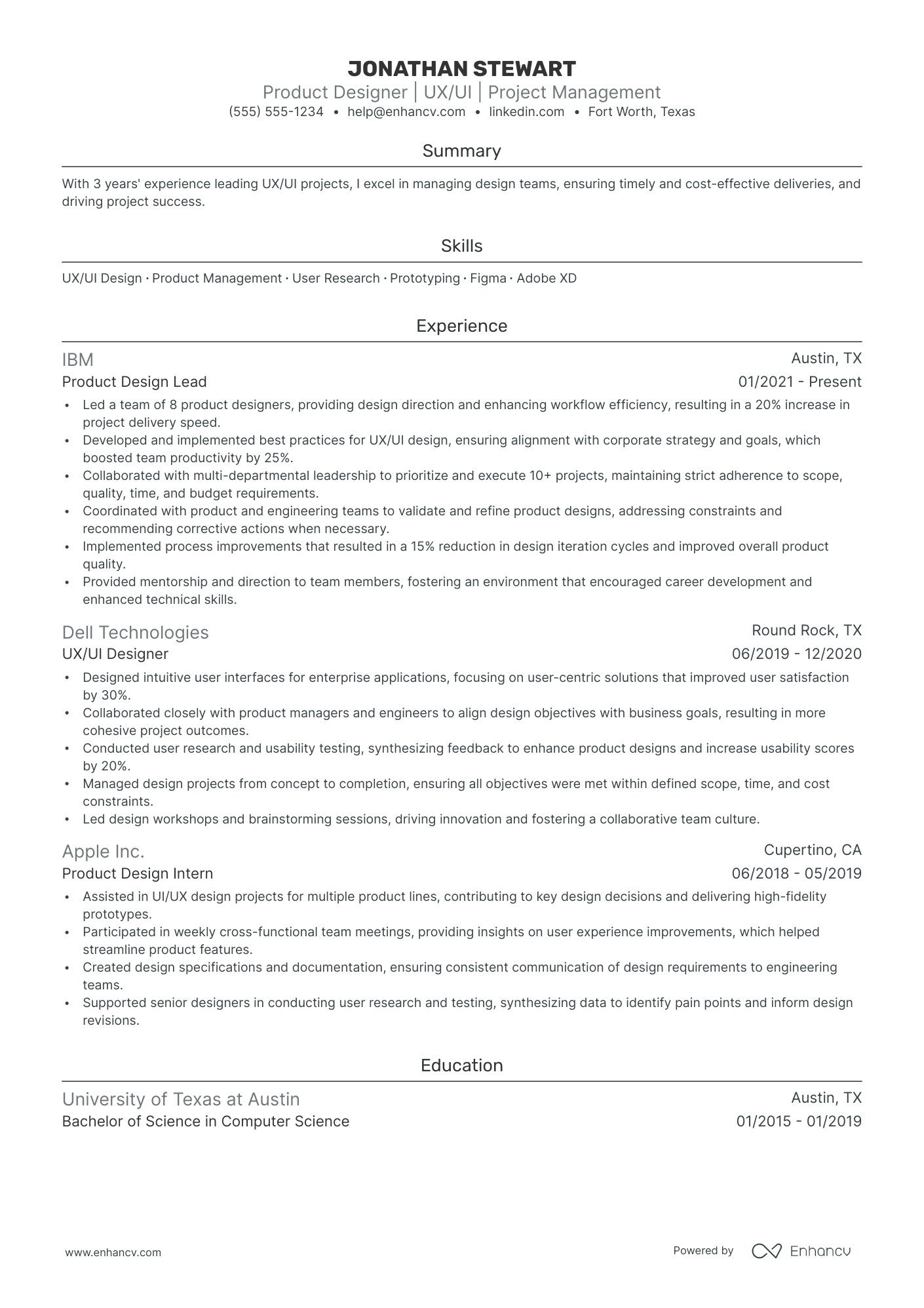 UI/UX Designer Resume Example Resume Example