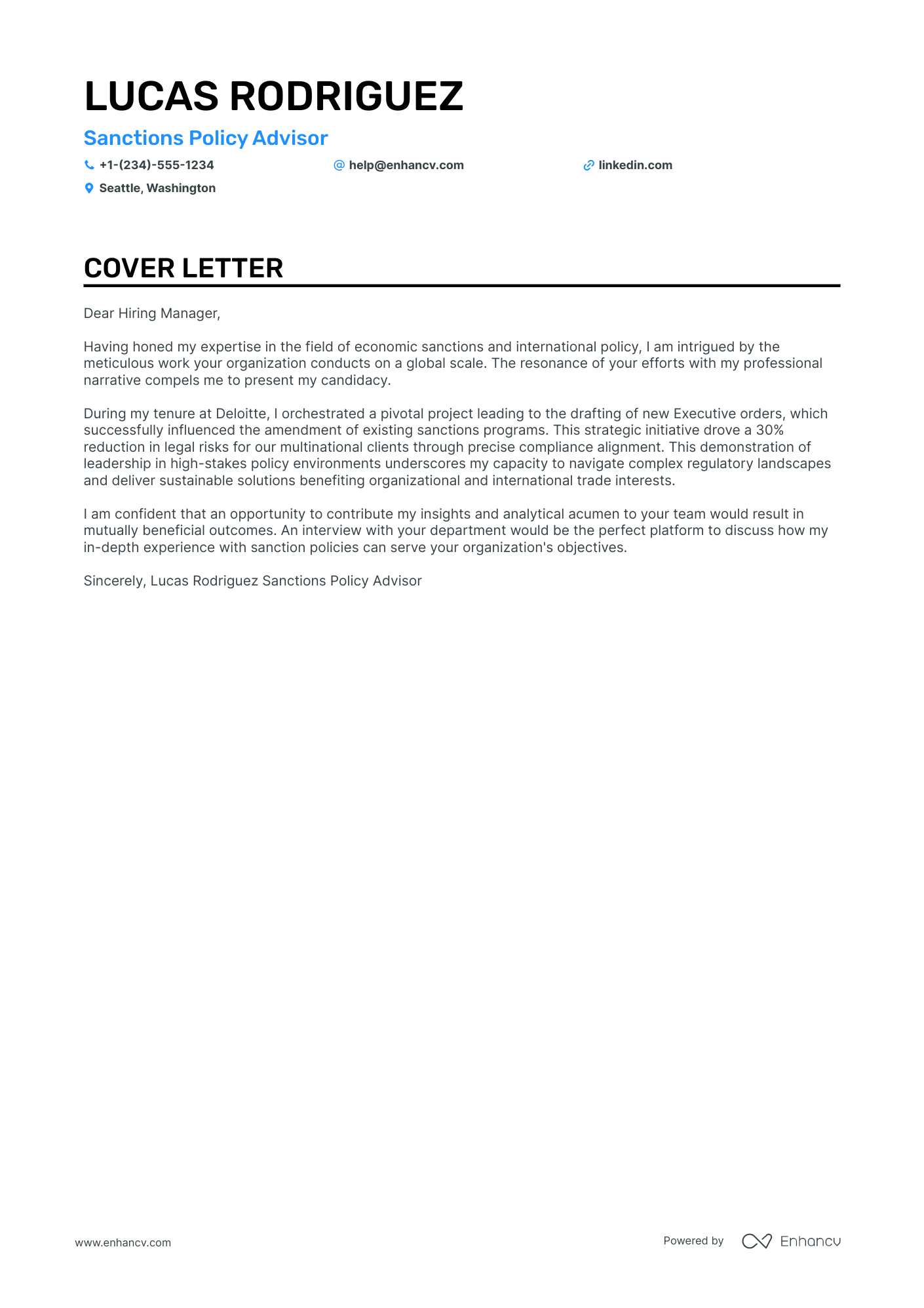 Policy Analyst cover letter