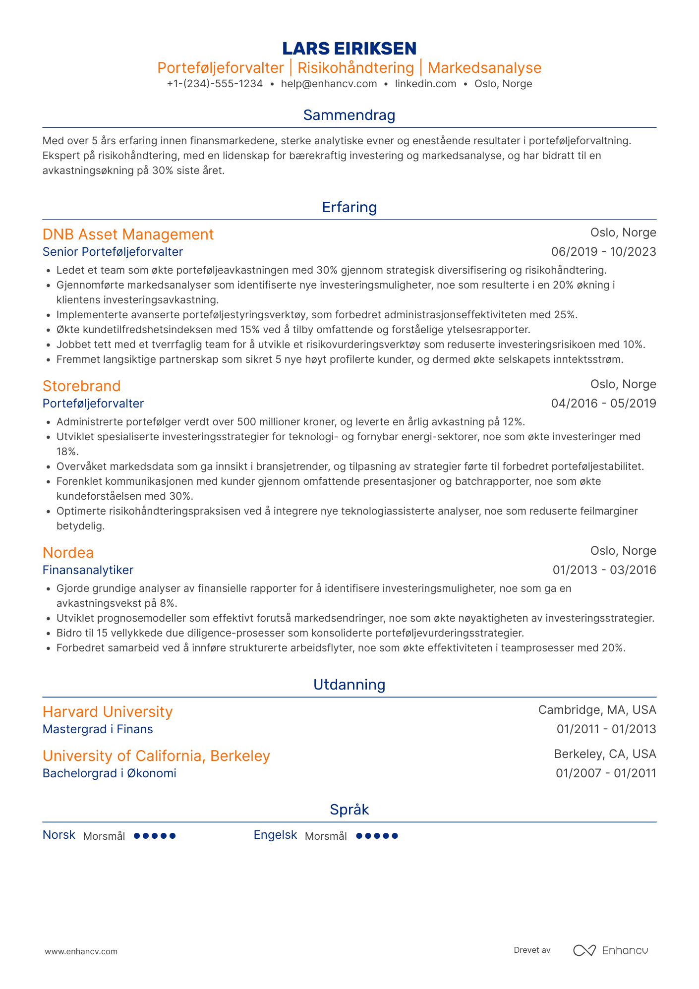 Porteføljeforvalter CV