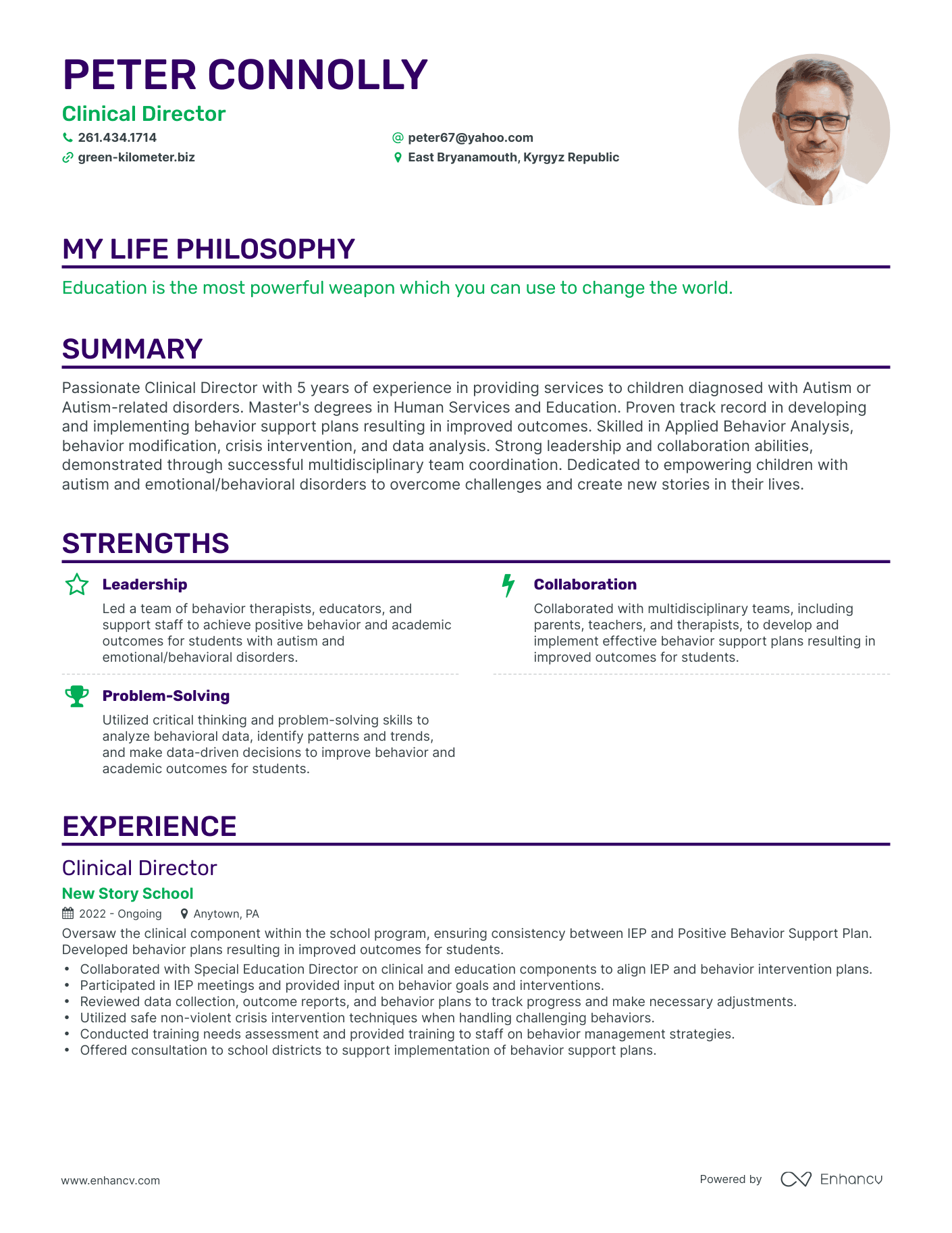 Creative Clinical Director Resume Example